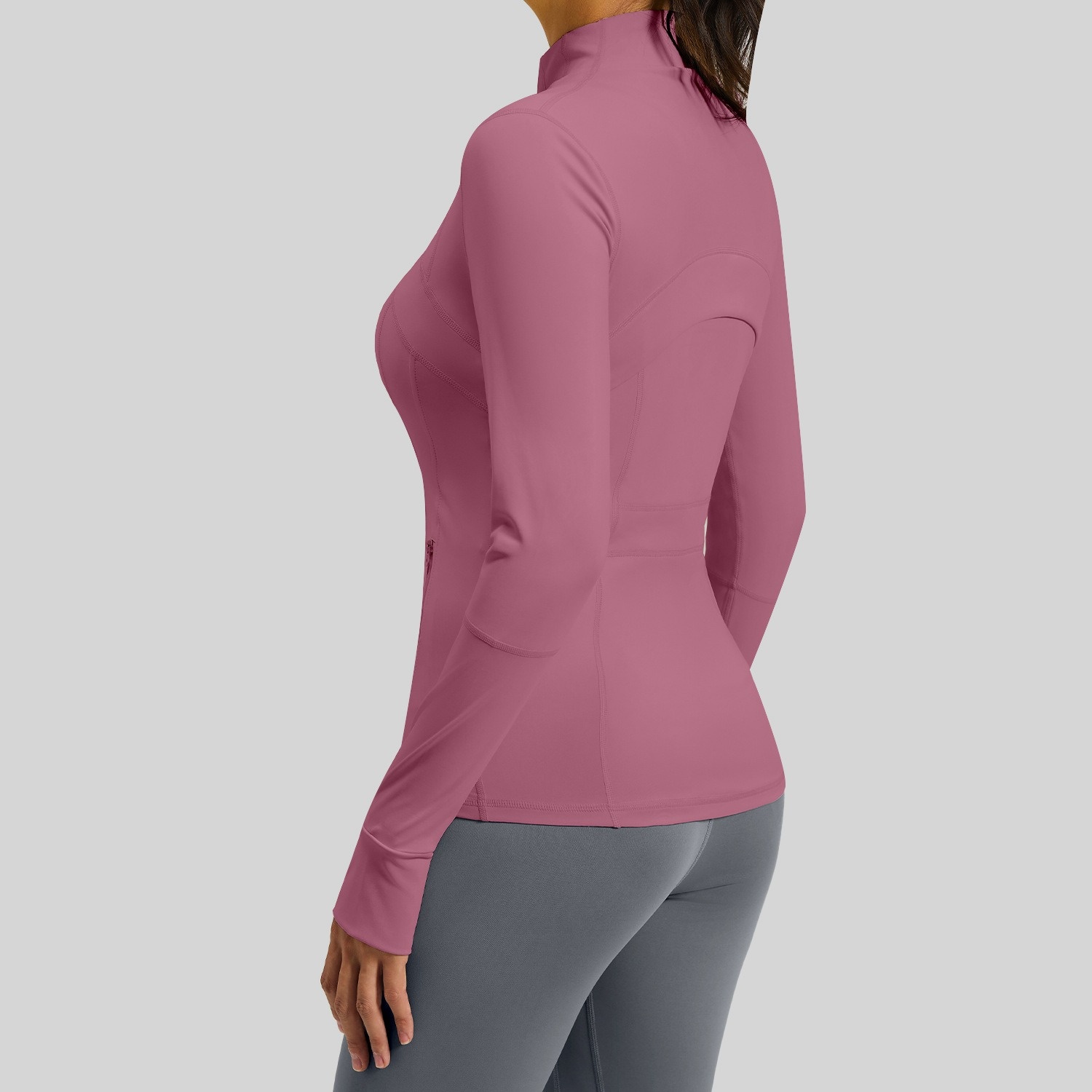  #MTWTP03 YojaFlex DarkPink Women's Yoga Jacket With Zipper Pockets