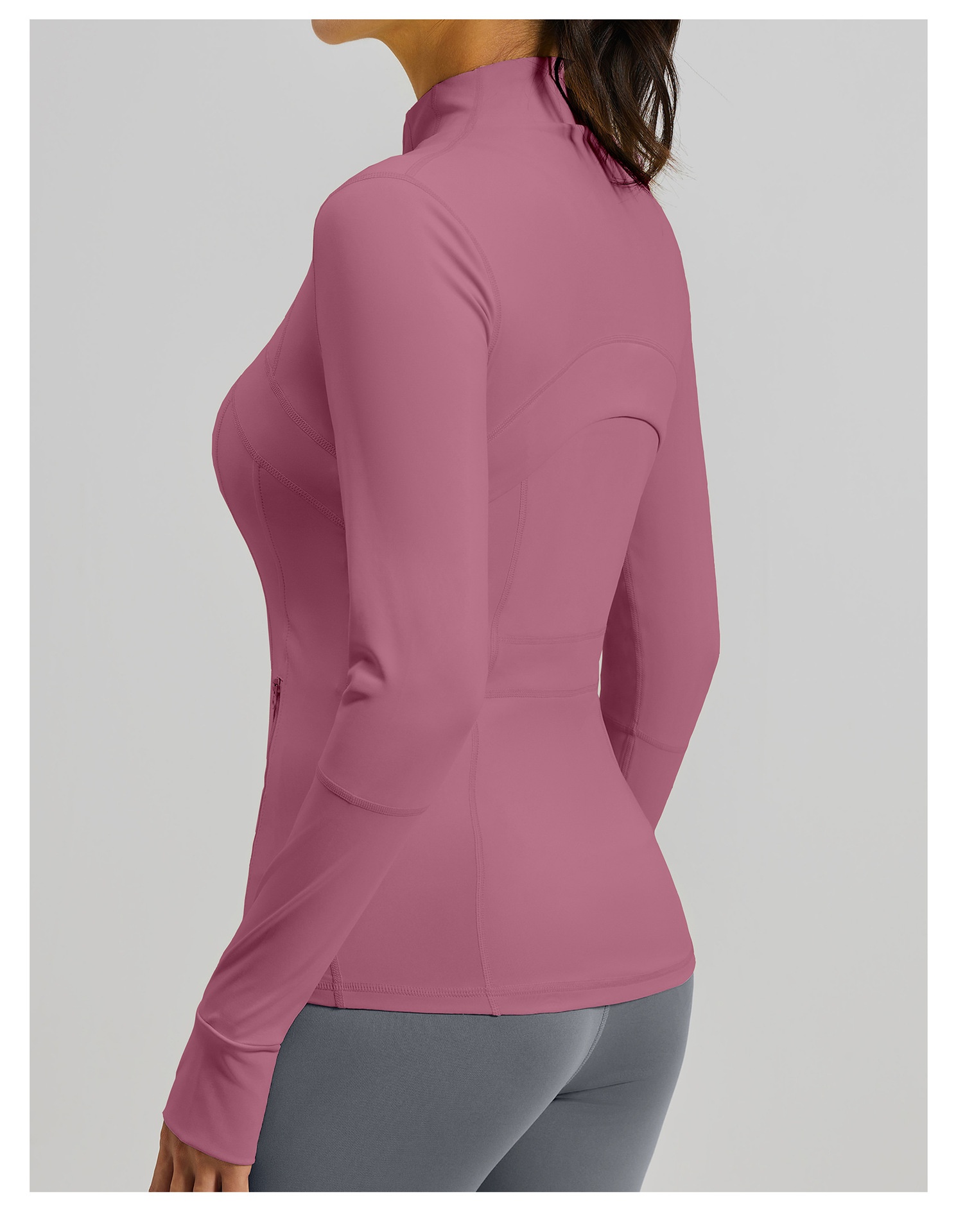  #MTWTP03 YojaFlex DarkPink Women's Yoga Jacket With Zipper Pockets