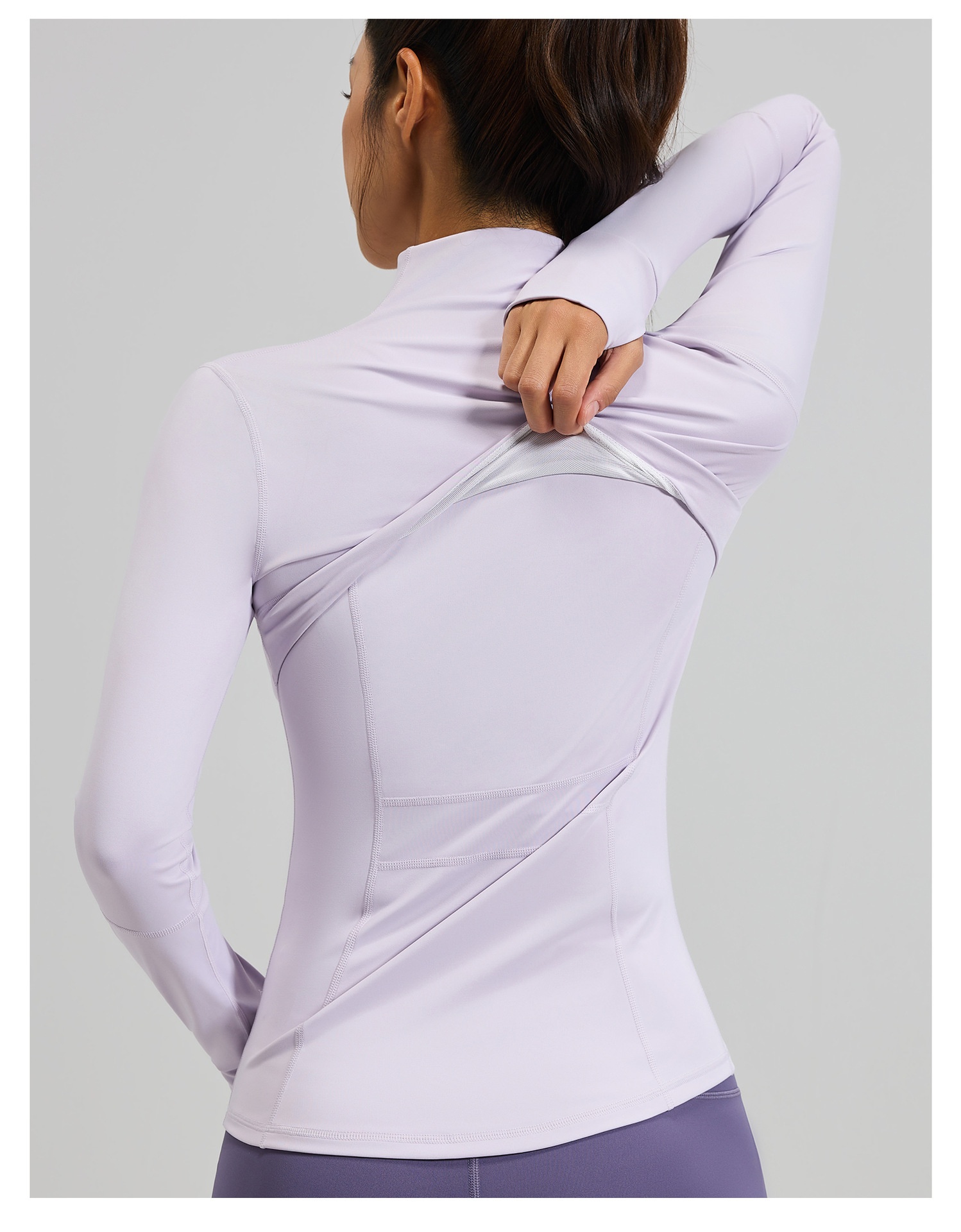 #MTWTP03 YojaFlex LightPurple Women's Yoga Jacket With Zipper Pockets