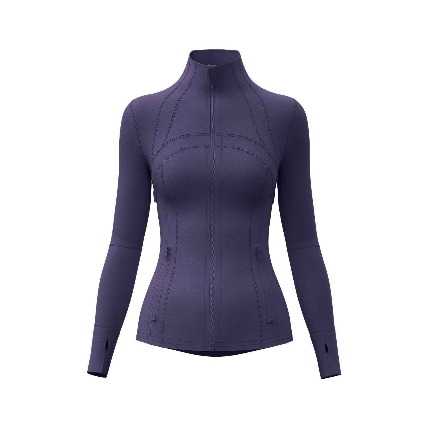 #MTWTP03 YojaFlex Purple Women's Yoga Jacket With Zipper Pockets