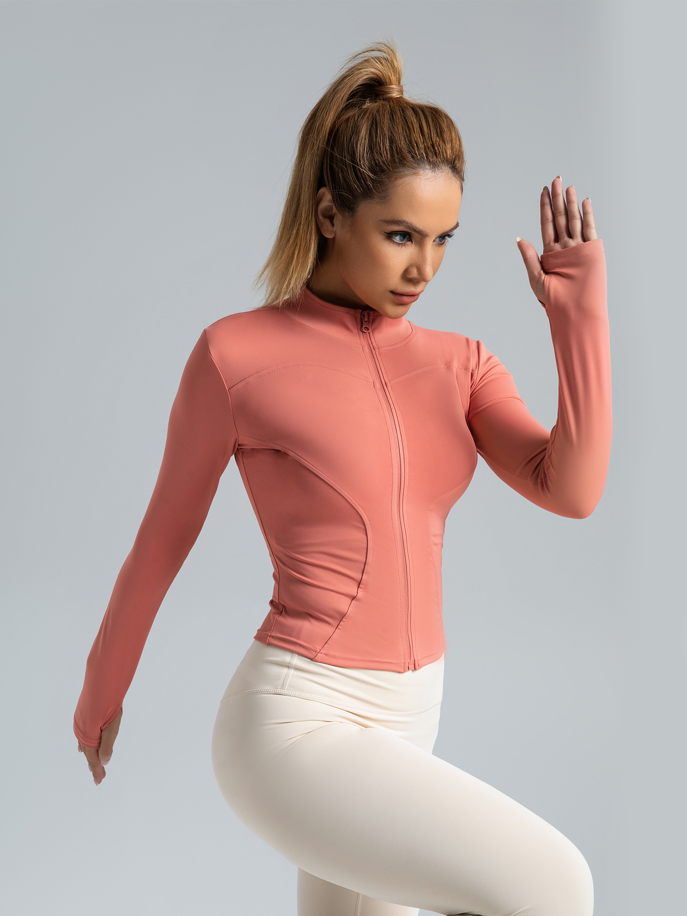 #MTWT01 Yojaflex Reddish Orange Women's Yoga Jacket Tops