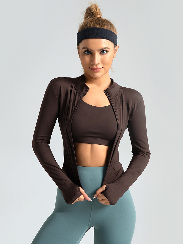 #MTWT01 Yojaflex Coffee Women's Yoga Jacket Tops