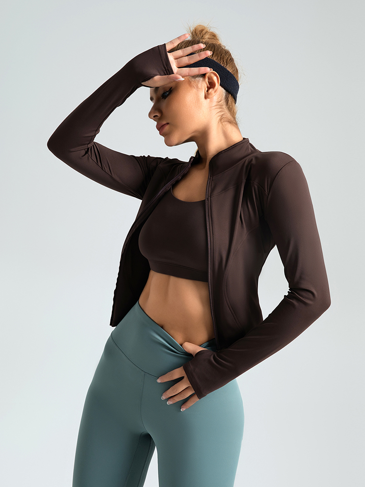 #MTWT01 Yojaflex Coffee Women's Yoga Jacket Tops