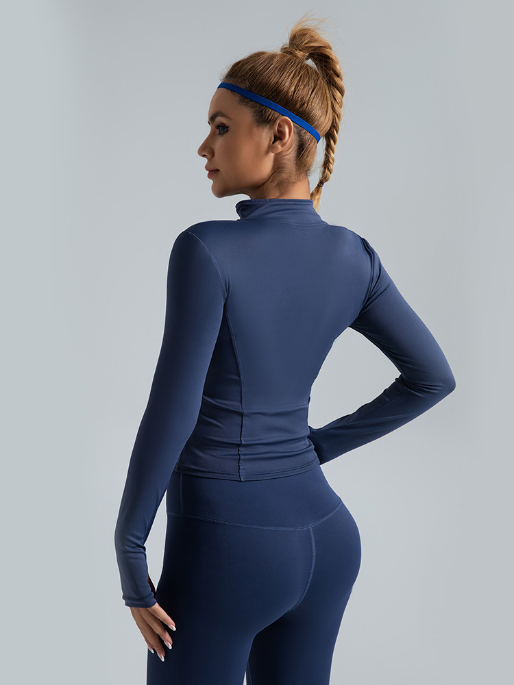 #MTWT01 Yojaflex Dark Blue Women's Yoga Jacket Tops