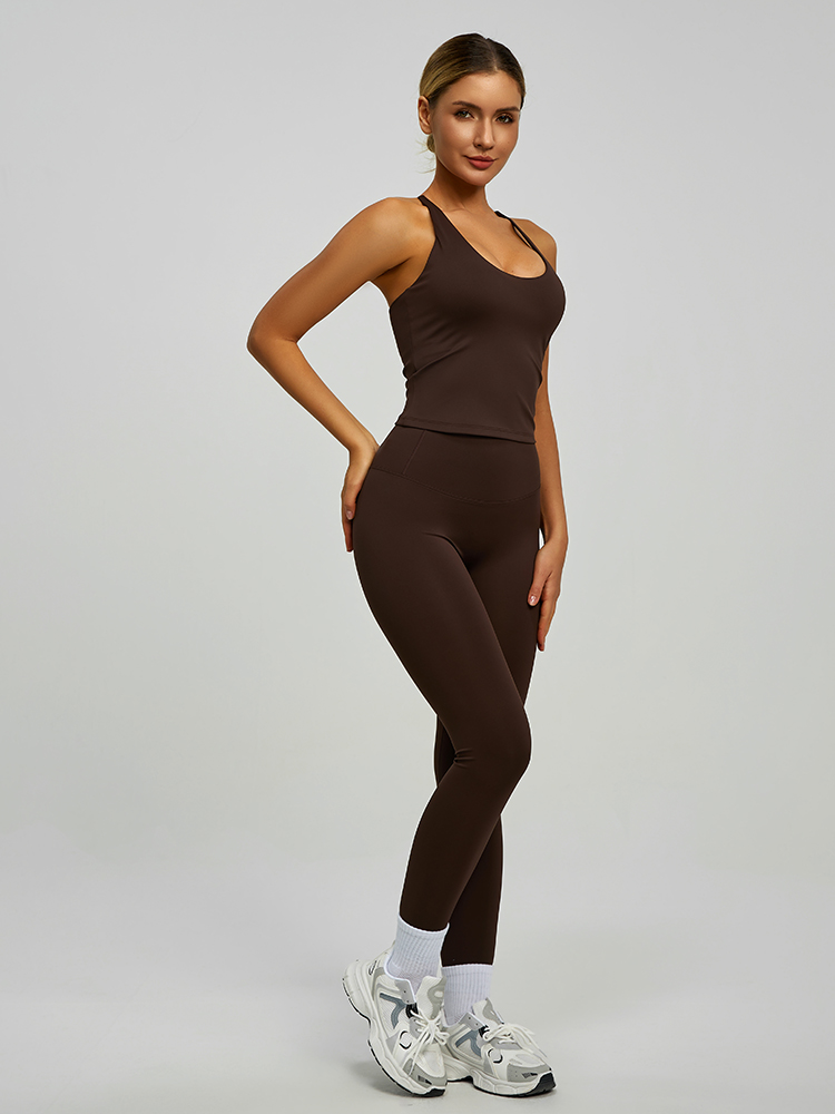 #JYJB022+#JYJK026 Yojaflex Coffee Women's Yoga Set 2 Pieces