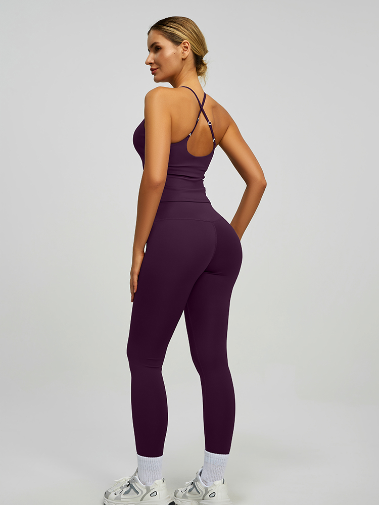 #JYJB022+#JYJK026 Yojaflex Dark Purple Women's Yoga Set 2 Pieces