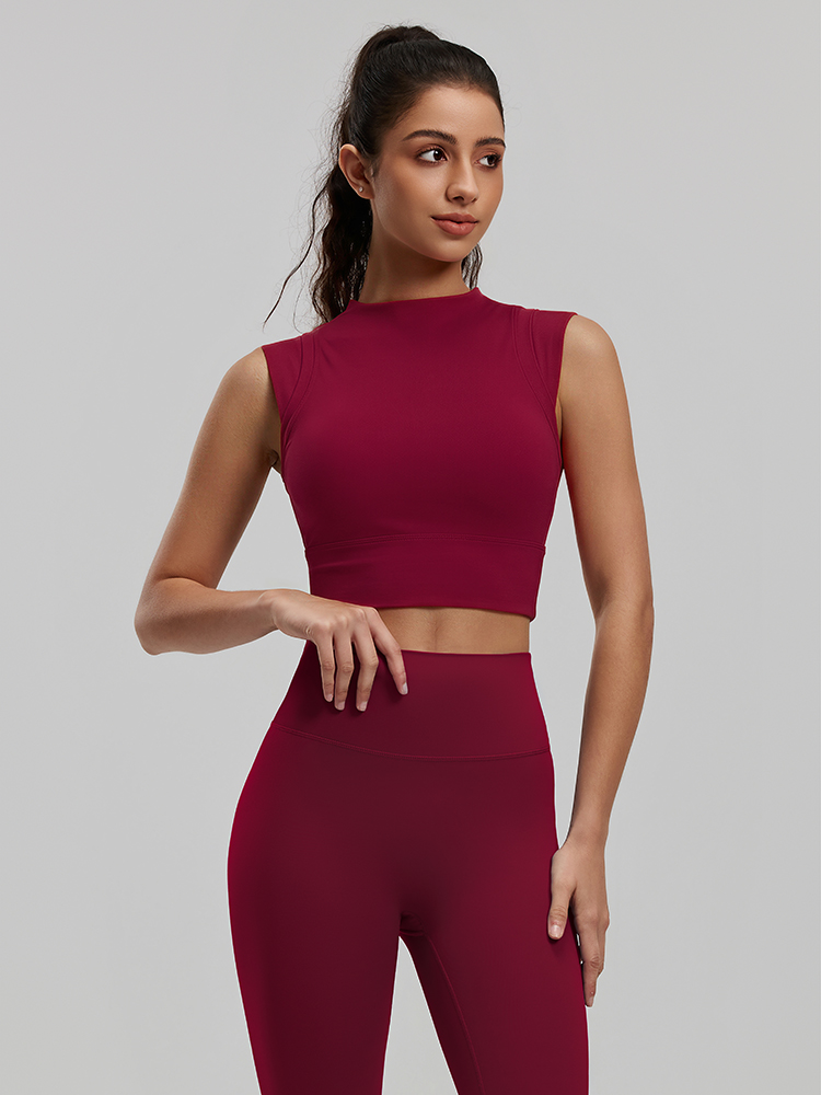 #JYJB026+#JYJK026 Yojaflex Dark Red Women's Yoga Set 2 Pieces
