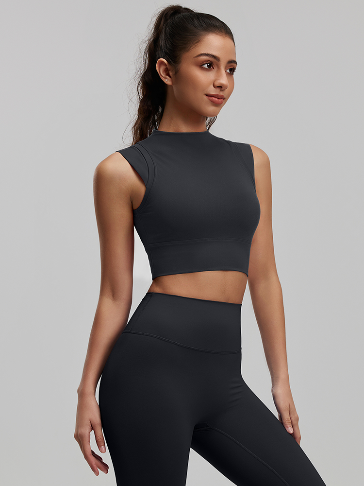 #JYJB026+#JYJK026 Yojaflex Dark Grey Women's Yoga Set 2 Pieces