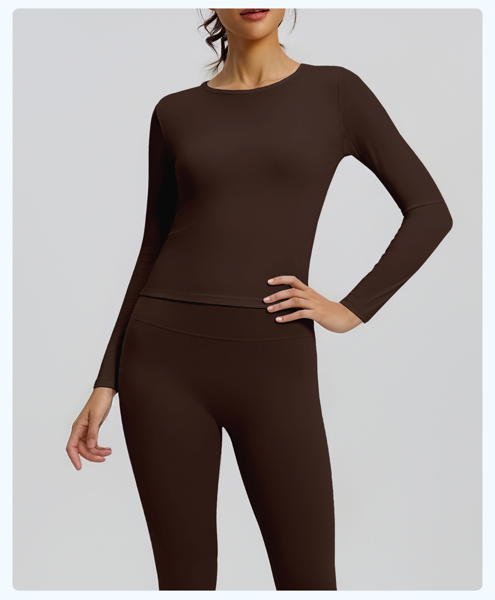 #JYJC024+#JYJK026 Yojaflex Coffee Women's Yoga Set 2 Pieces