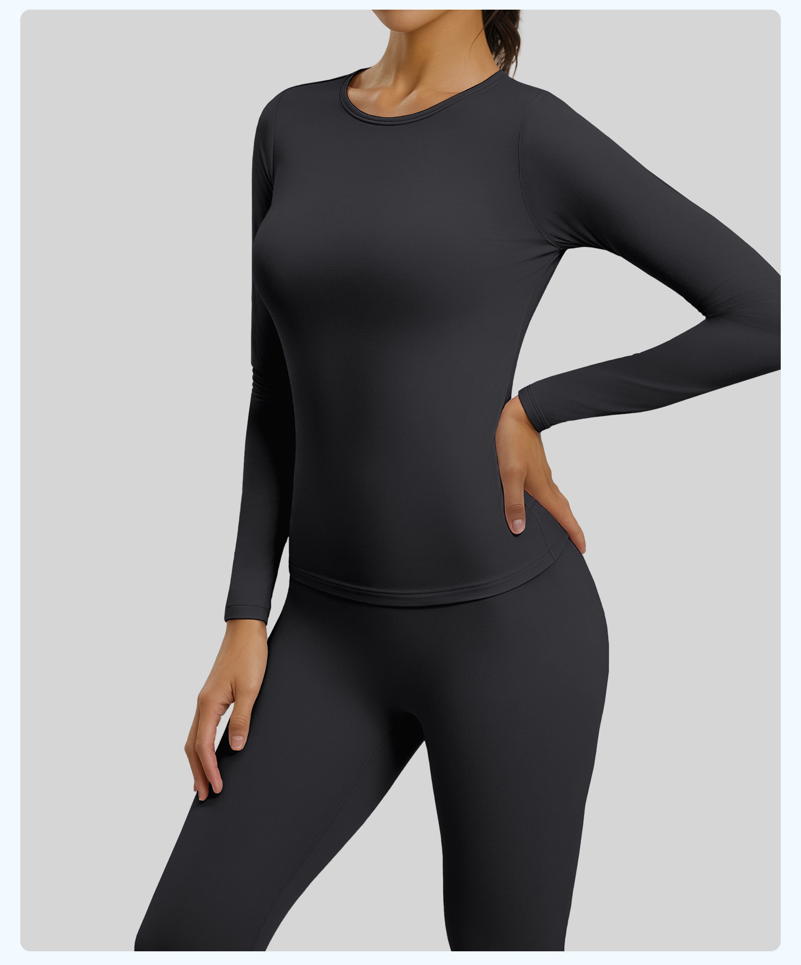 #JYJC024+#JYJK026 Yojaflex Dark Grey Women's Yoga Set 2 Pieces