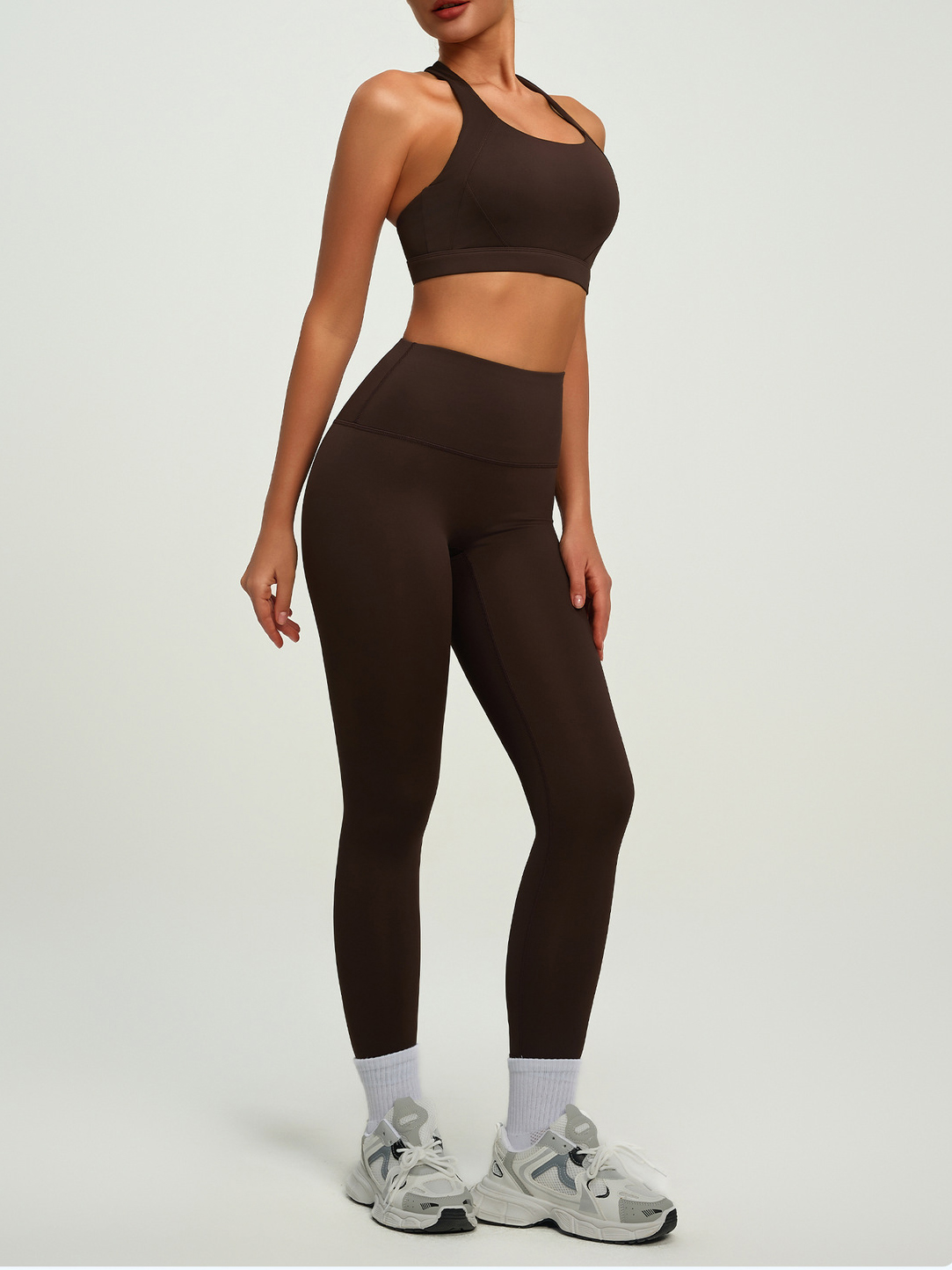 #JYJN050+#JYJK026 Yojaflex Coffee Women's Yoga Set 2 Pieces