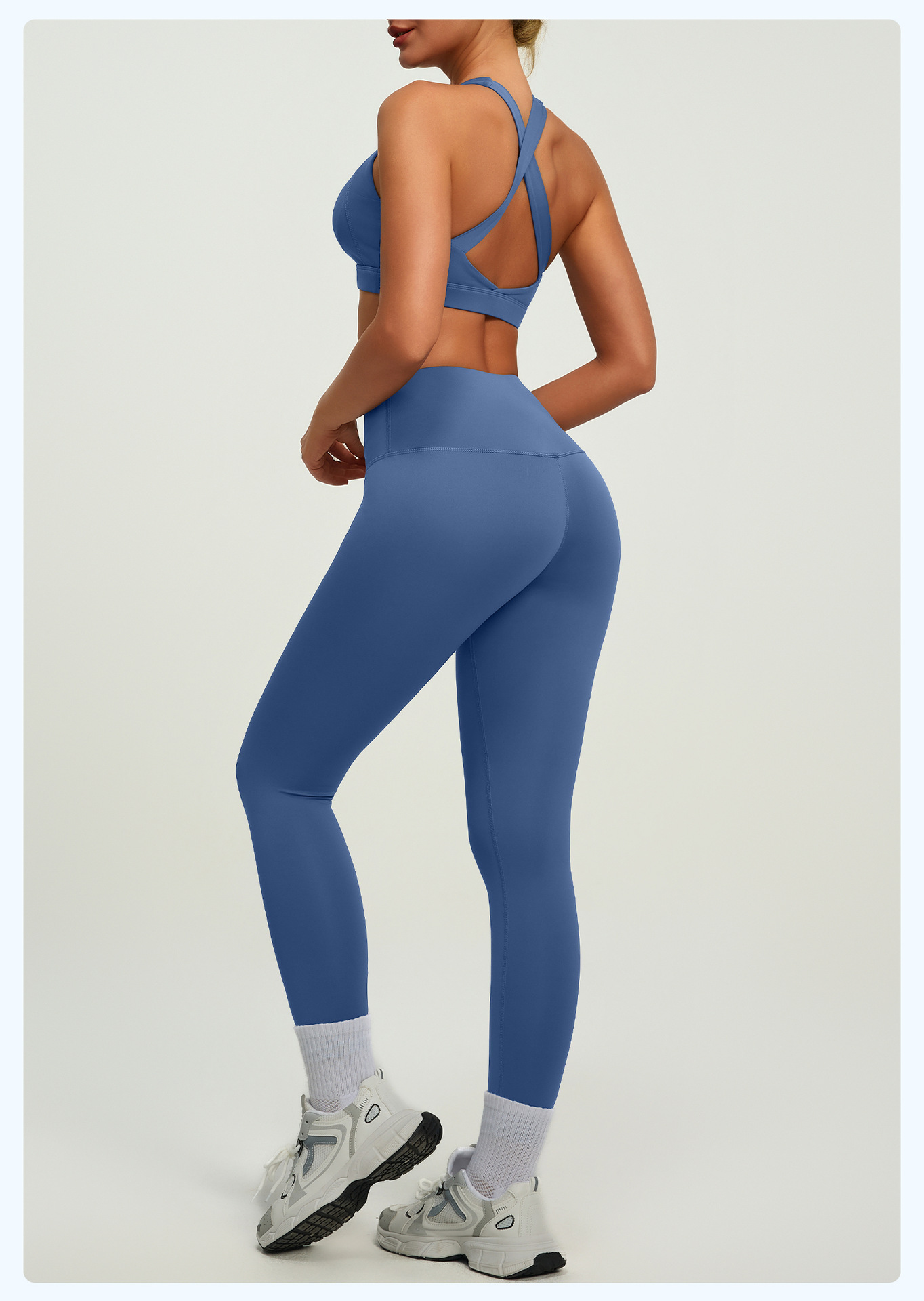 #JYJN050+#JYJK026 Yojaflex Denim Blue Women's Yoga Set 2 Pieces