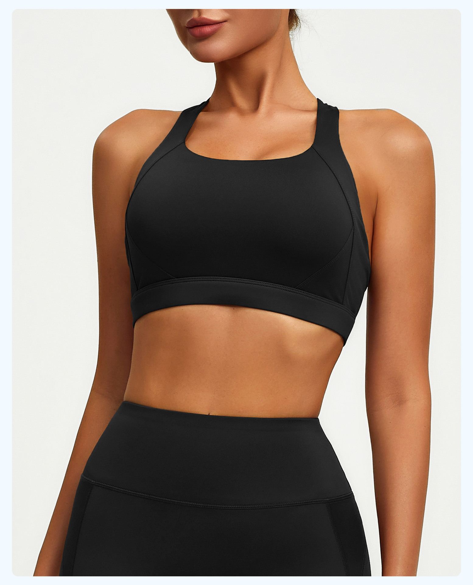 #JYJN050+#JYJA009 Yojaflex Black Women's Yoga Set 2 Pieces