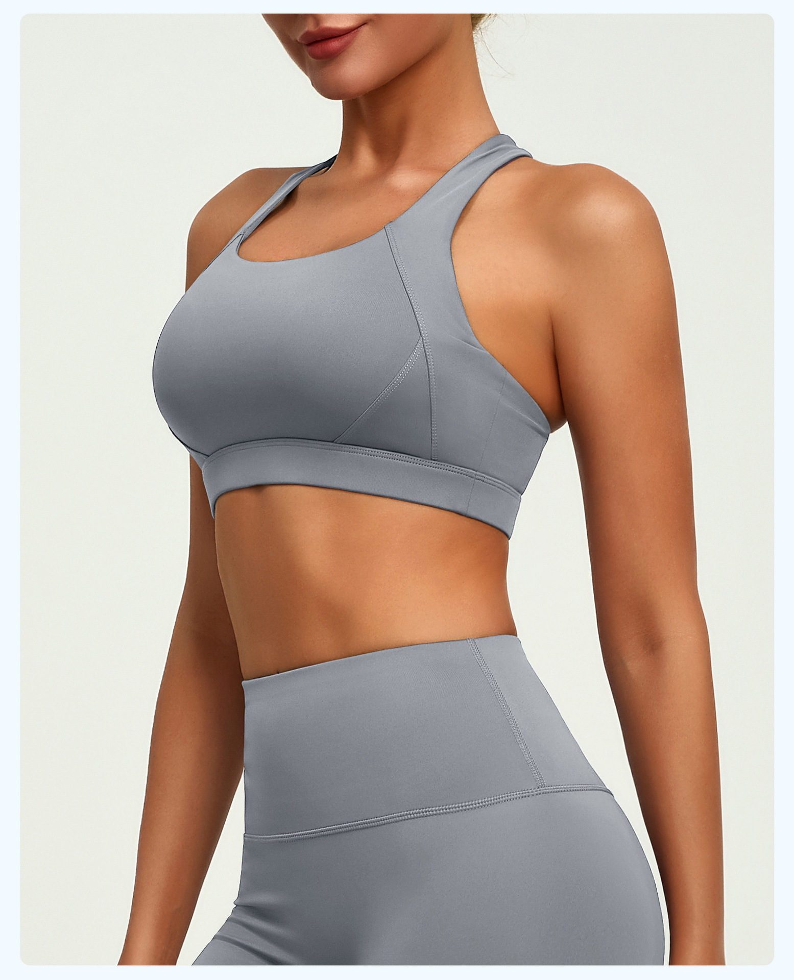 #JYJN050+#JYJA009 Yojaflex Grey Women's Yoga Set 2 Pieces