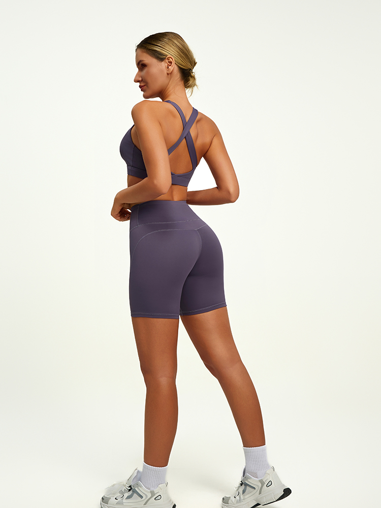 #JYJN050+#JYJA009 Yojaflex Dark Purple Women's Yoga Set 2 Pieces