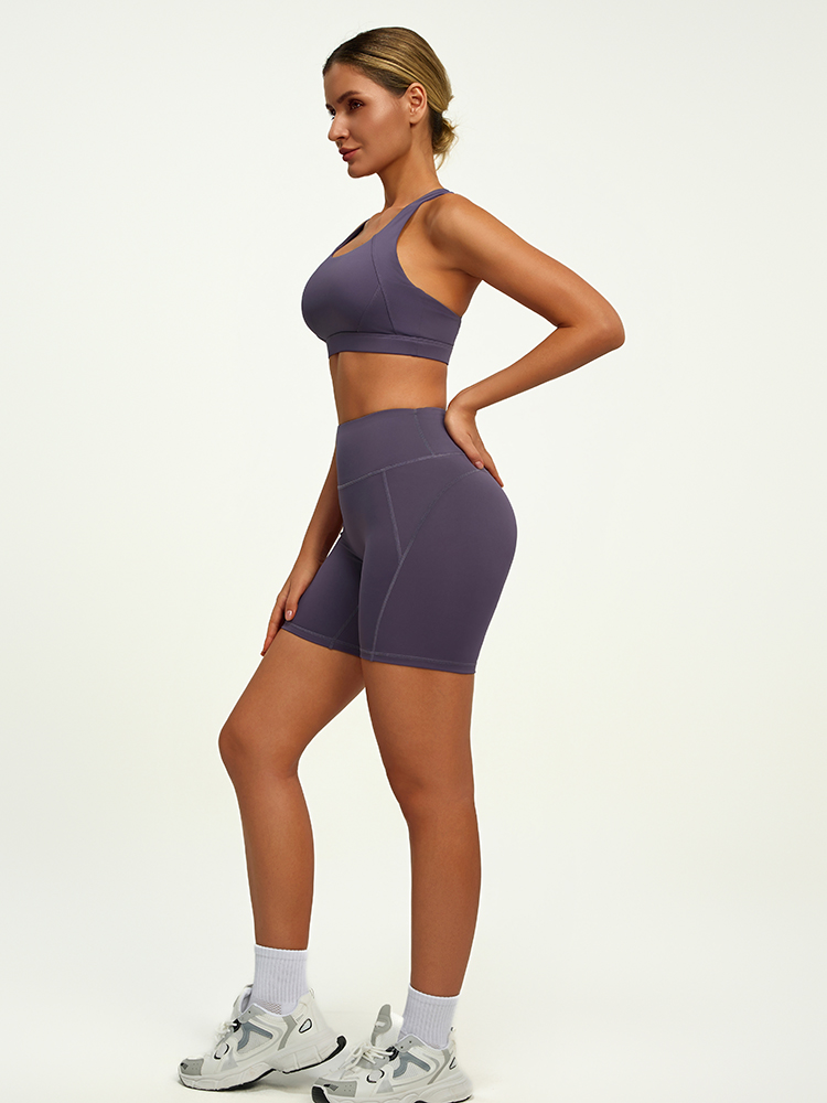 #JYJN050+#JYJA009 Yojaflex Dark Purple Women's Yoga Set 2 Pieces