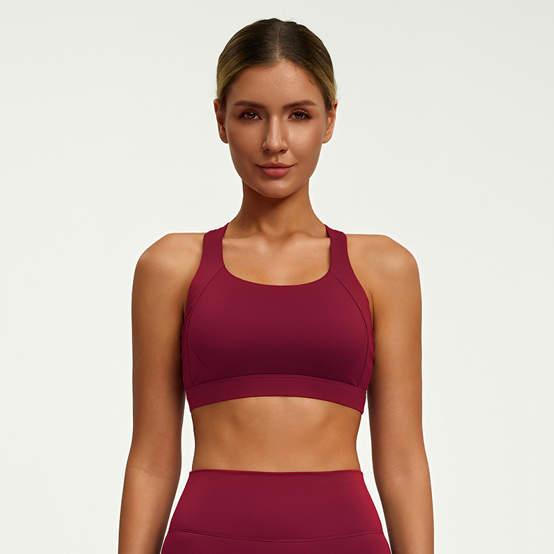 JYJN050 Yojaflex Dark Red Women's Yoga Sports Bra