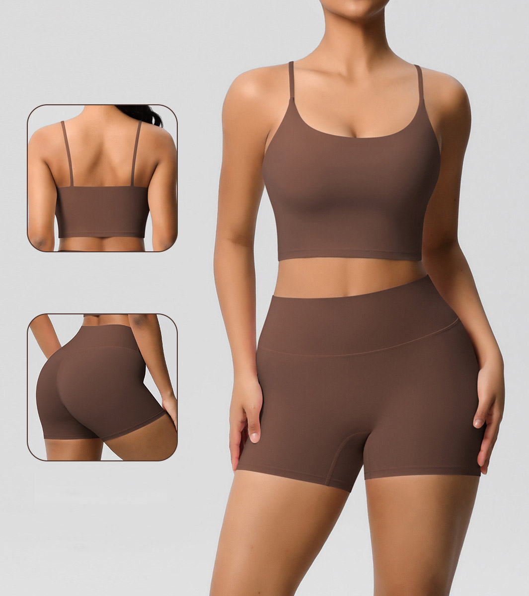 Naked Soft Fitness Set, Thin Strap Back 