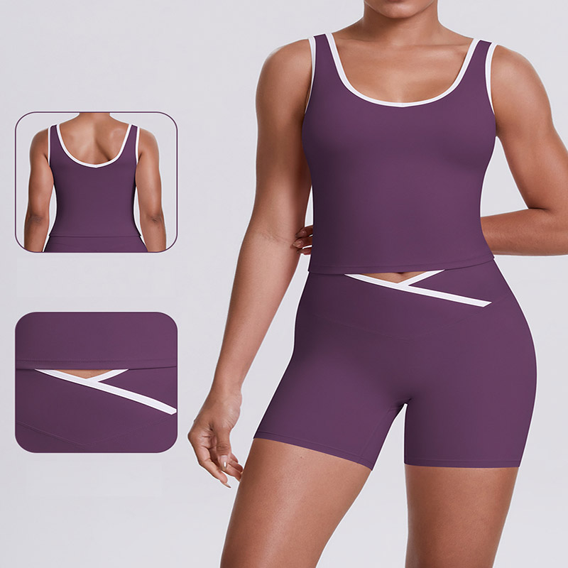 Quick Dry Training Set, White Piping Wid