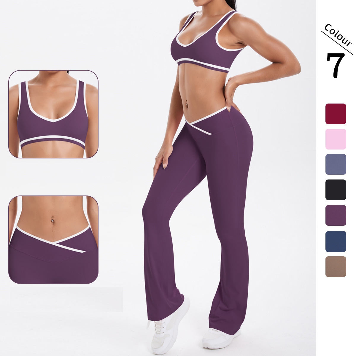 Quick Dry Training Set, White Piping Sle