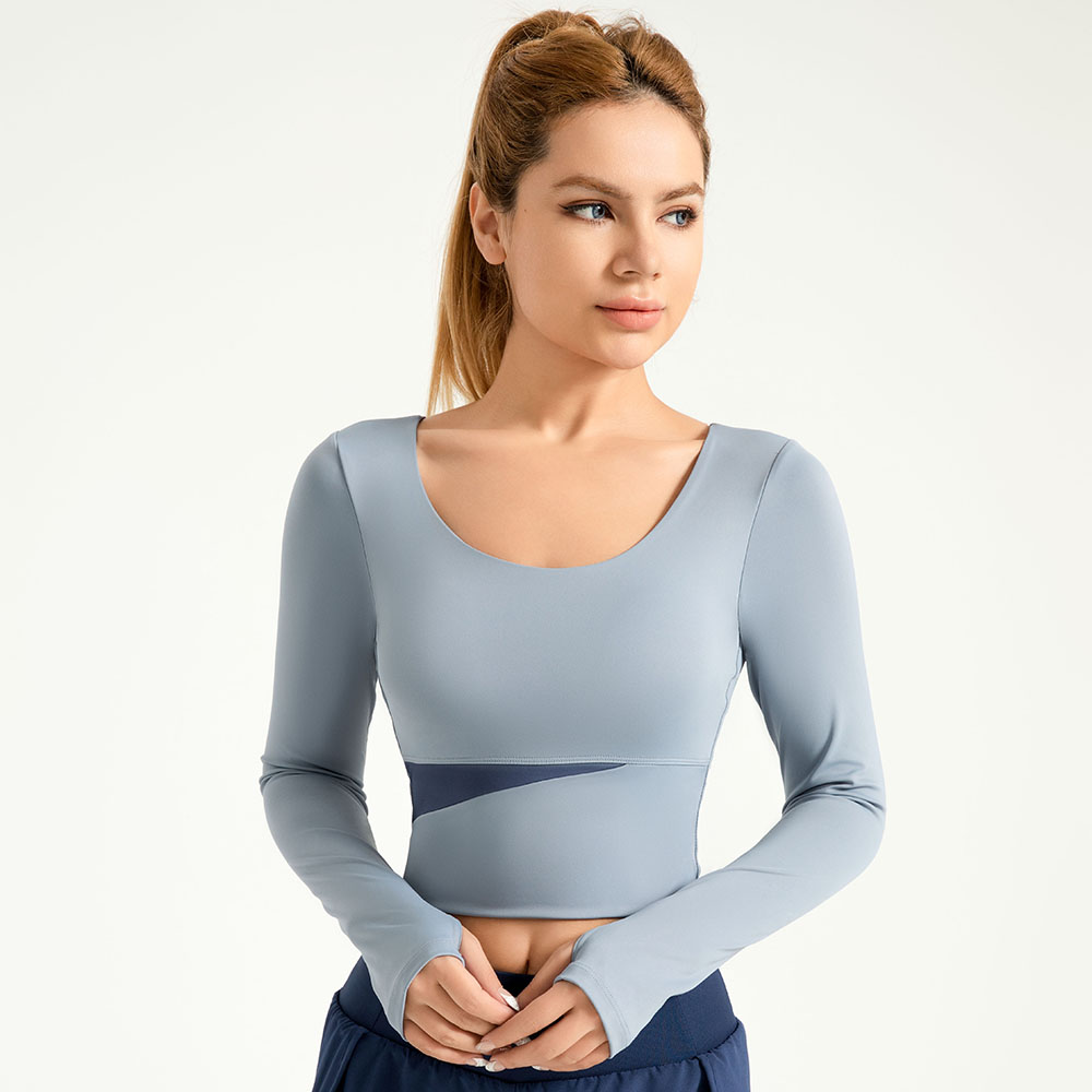 Color-Block Yoga Wear Naked-Feel Form-Fitting Slimming Ideal For Pilates And Fitness 7 Colors YFJYMC023
