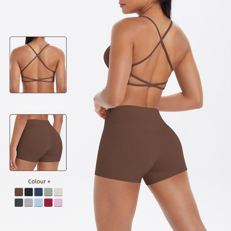 Women U Neck Halter Yoga 2-Piece Outfit,