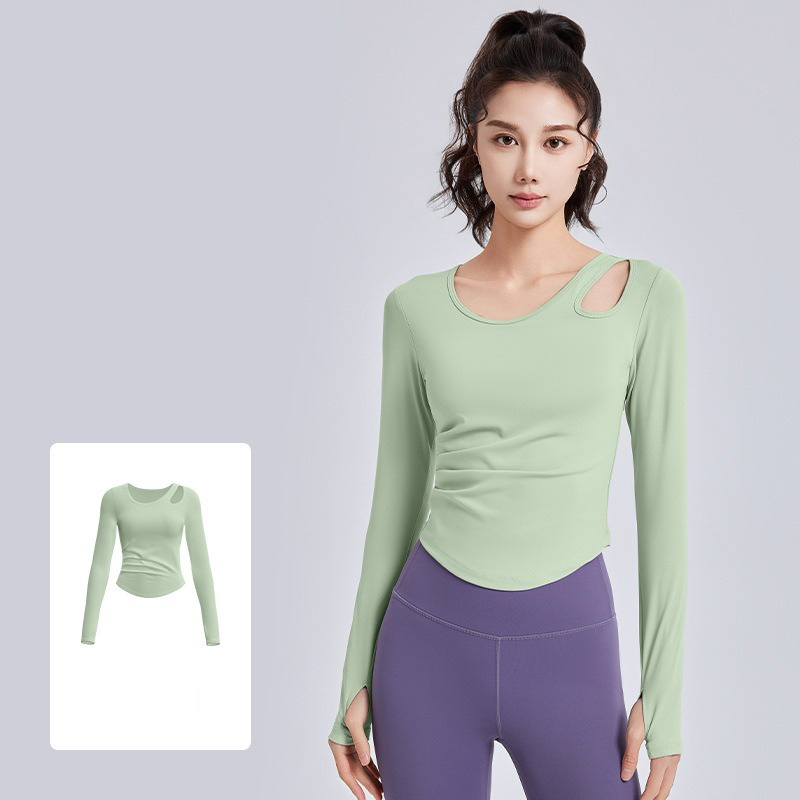 One-Shoulder Cut-Out Slim-Fit Yoga/Pilates/Fitness Top 3 Colors YFJYMC130