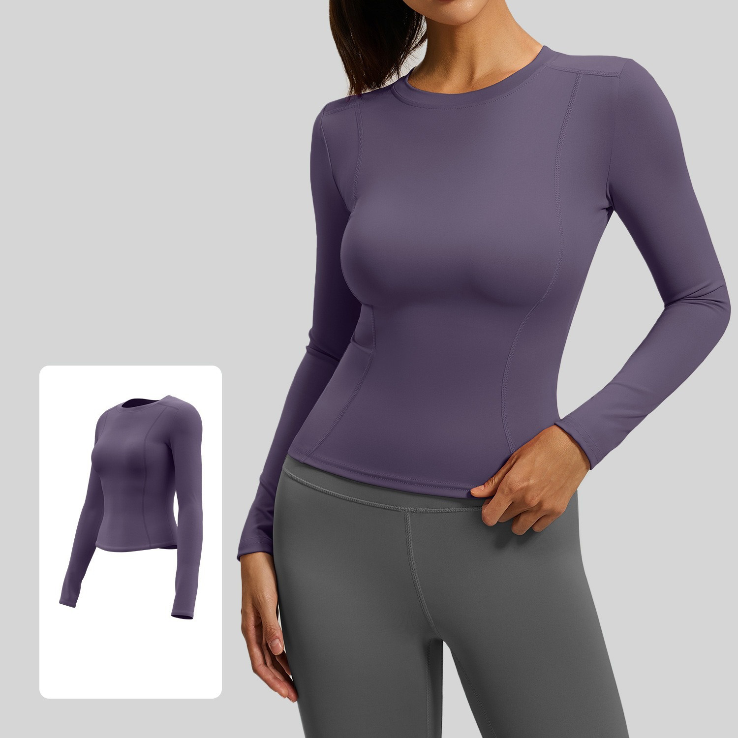 Round Neck Slim-Fit Form-Fitting Long-Sleeve Yoga Top 8 Colors YFJYMC220