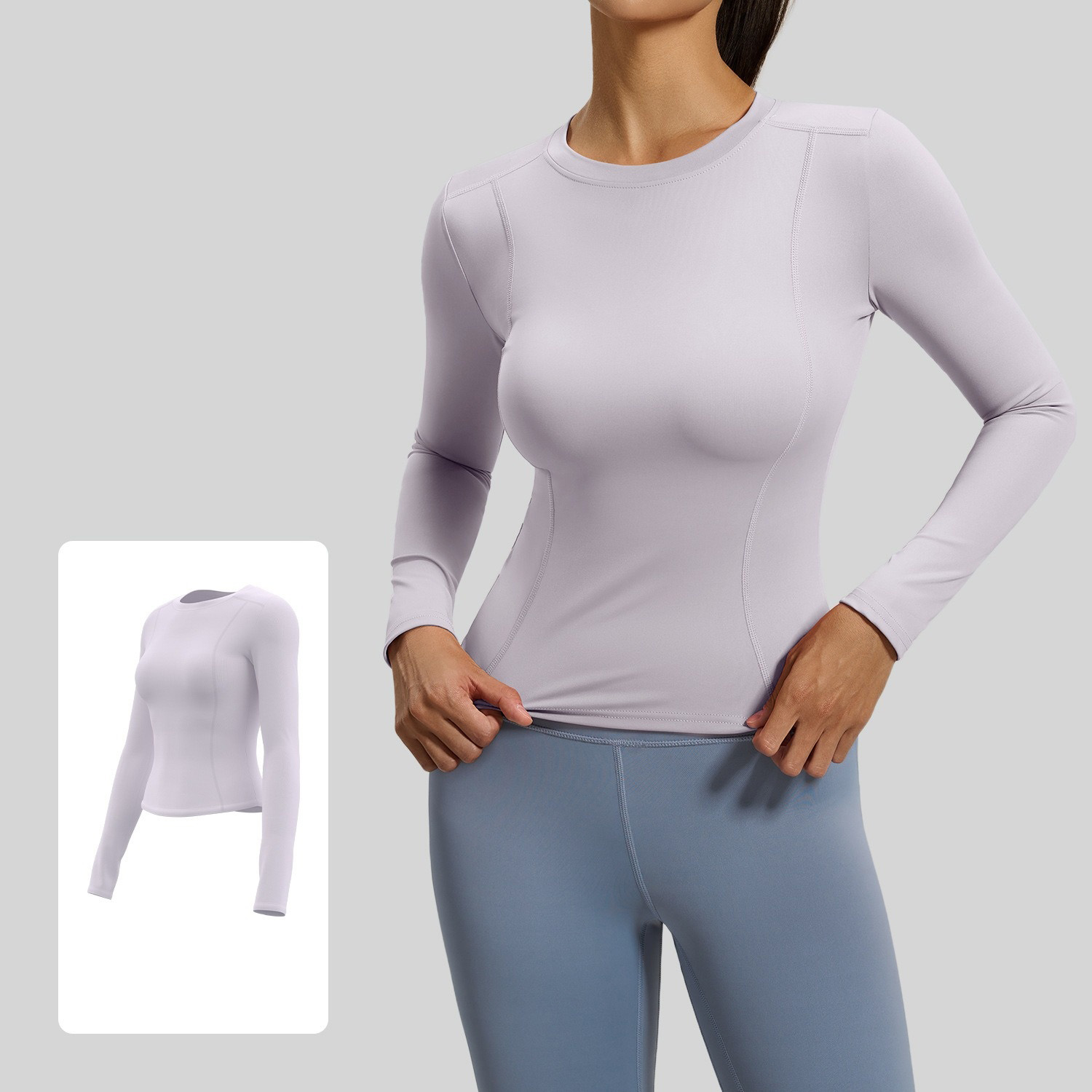 Round Neck Slim-Fit Form-Fitting Long-Sleeve Yoga Top 8 Colors YFJYMC220