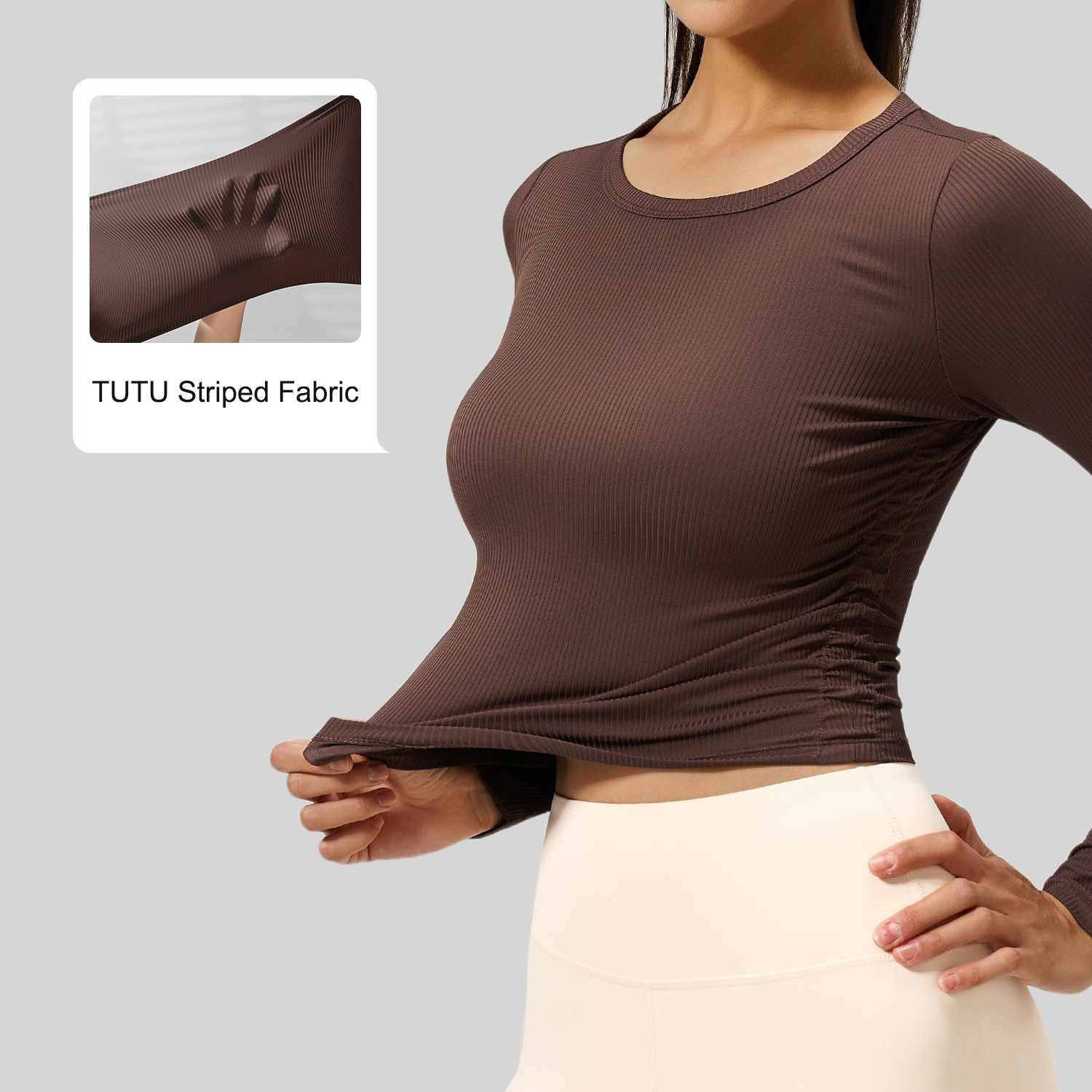 Breathable Long-Sleeved Fitted Yoga Top 