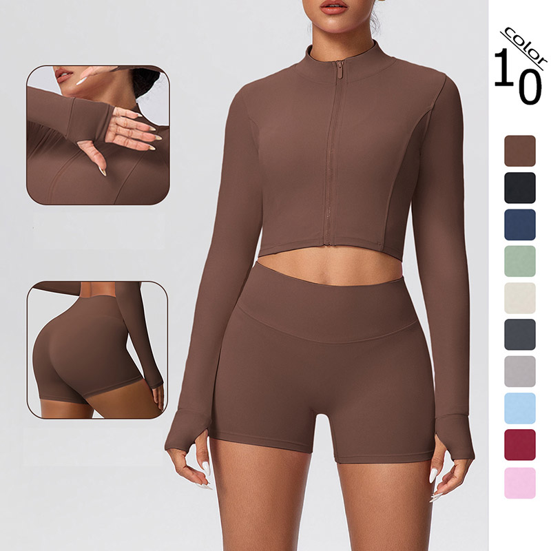 Naked Soft Fitness Set, Zip Up Thumb Hol