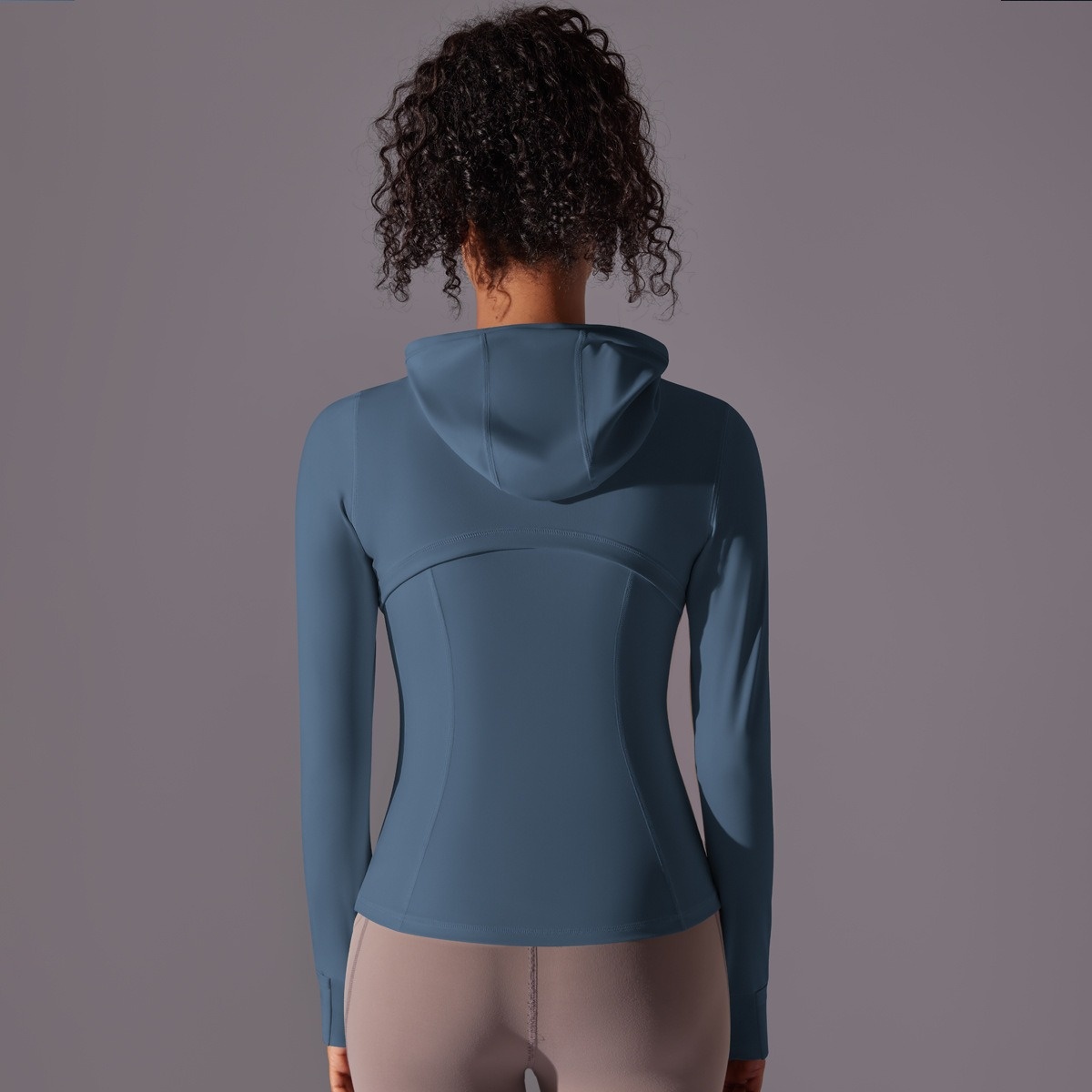 Solid-Color Nylon Hooded Sports Jacket With Zippered Pockets 6 Colors YFYS7010