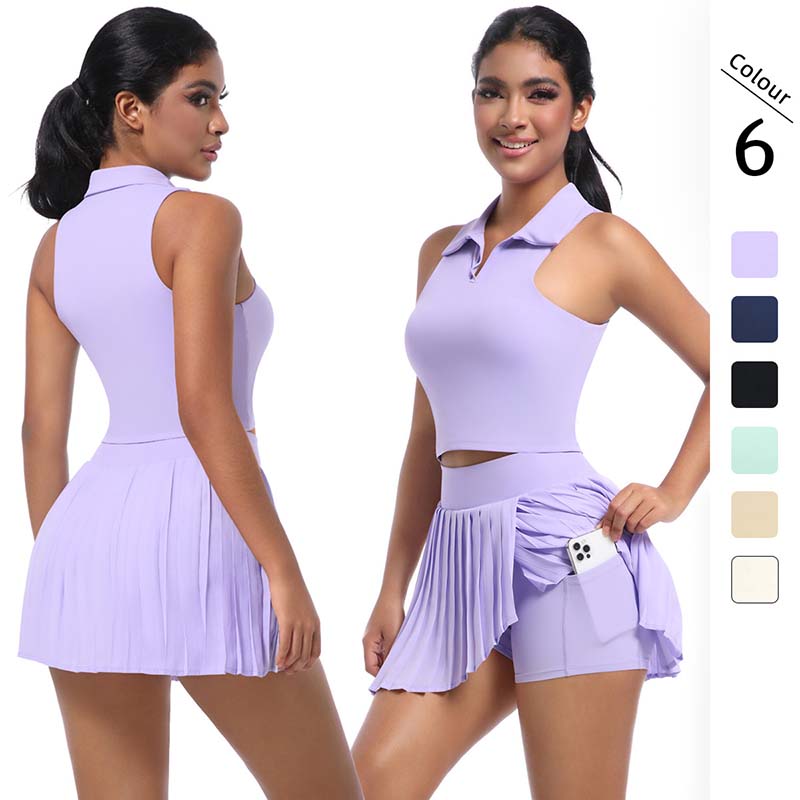 Naked Soft Fitness Set, Polo Collar Slee