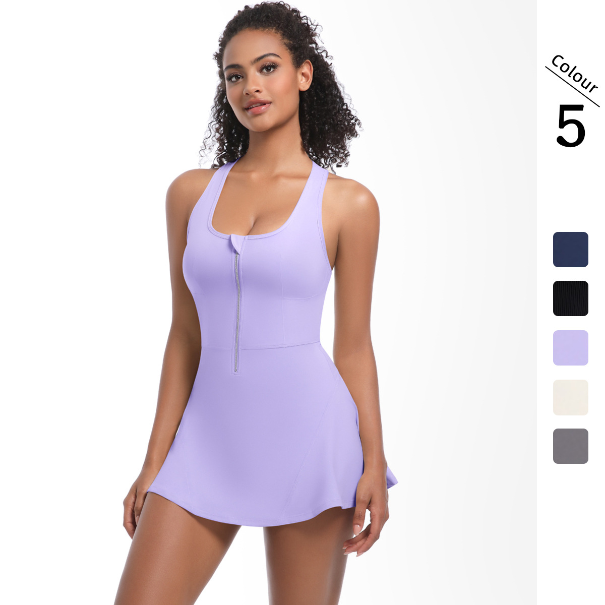 Women U-Neck Half-Zip Sleeveless Integra