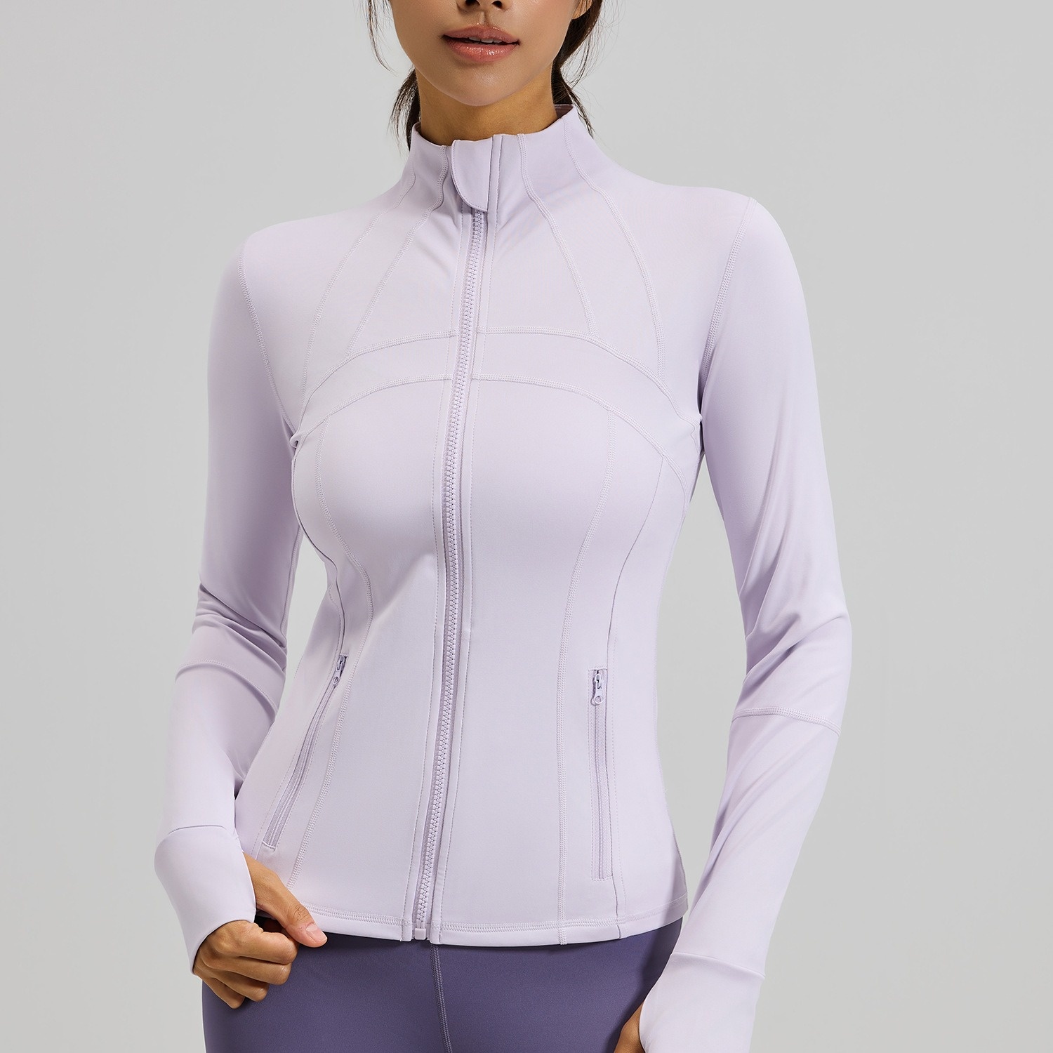 Full Stand-up Collar With Pockets High Elastic Women Jacket 9 Colors YFMTWTP03