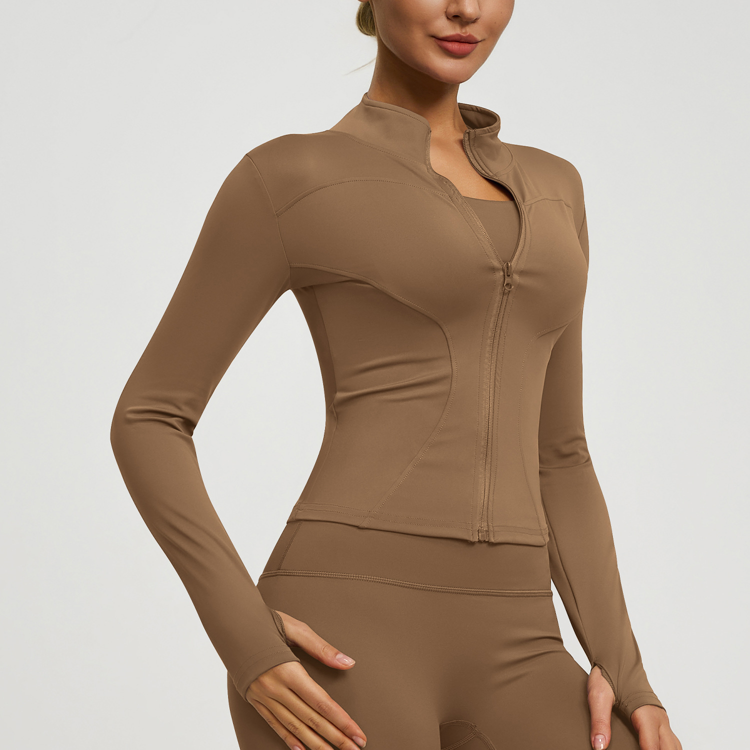 Full Stand-up Collar High Elastic Women 