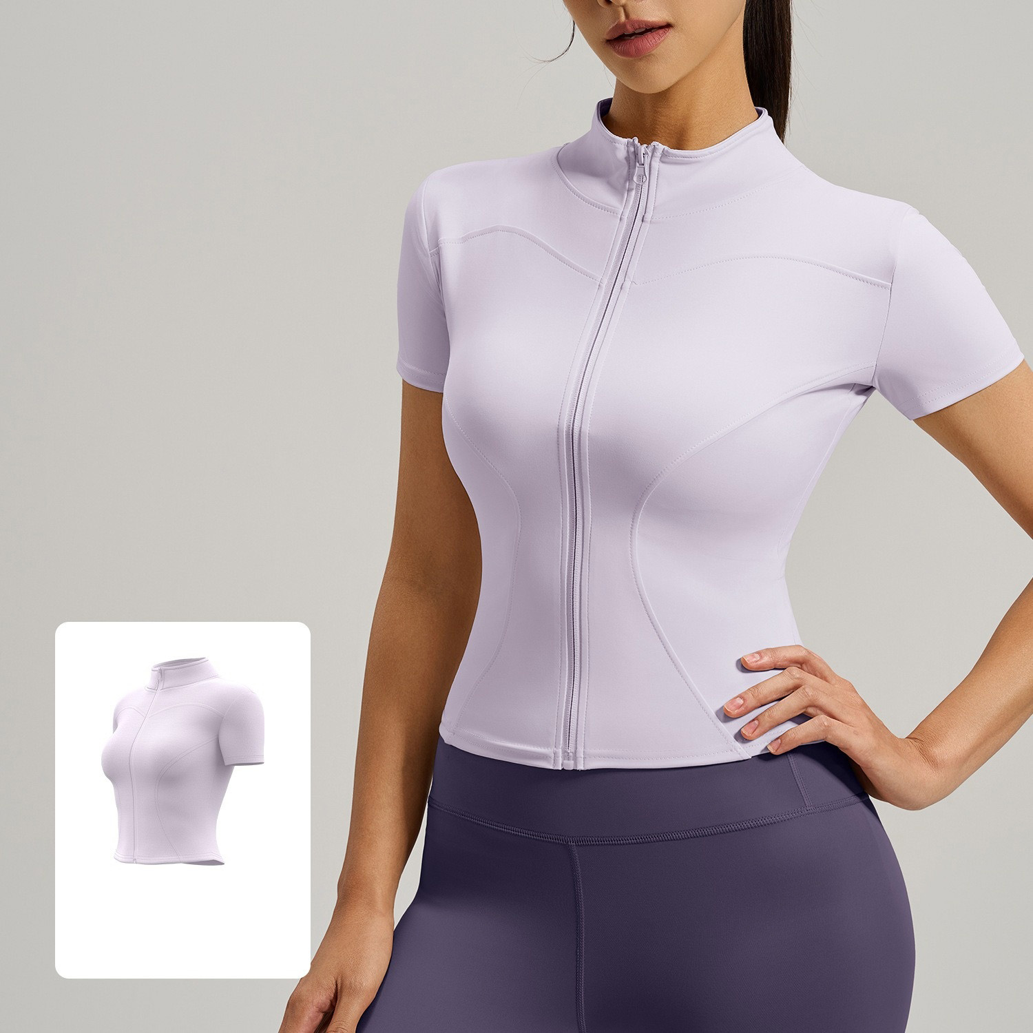 Slim-Fit Short-Sleeve Running & Fitness Yoga Top With Zipper 12 Colors YFJYMW040