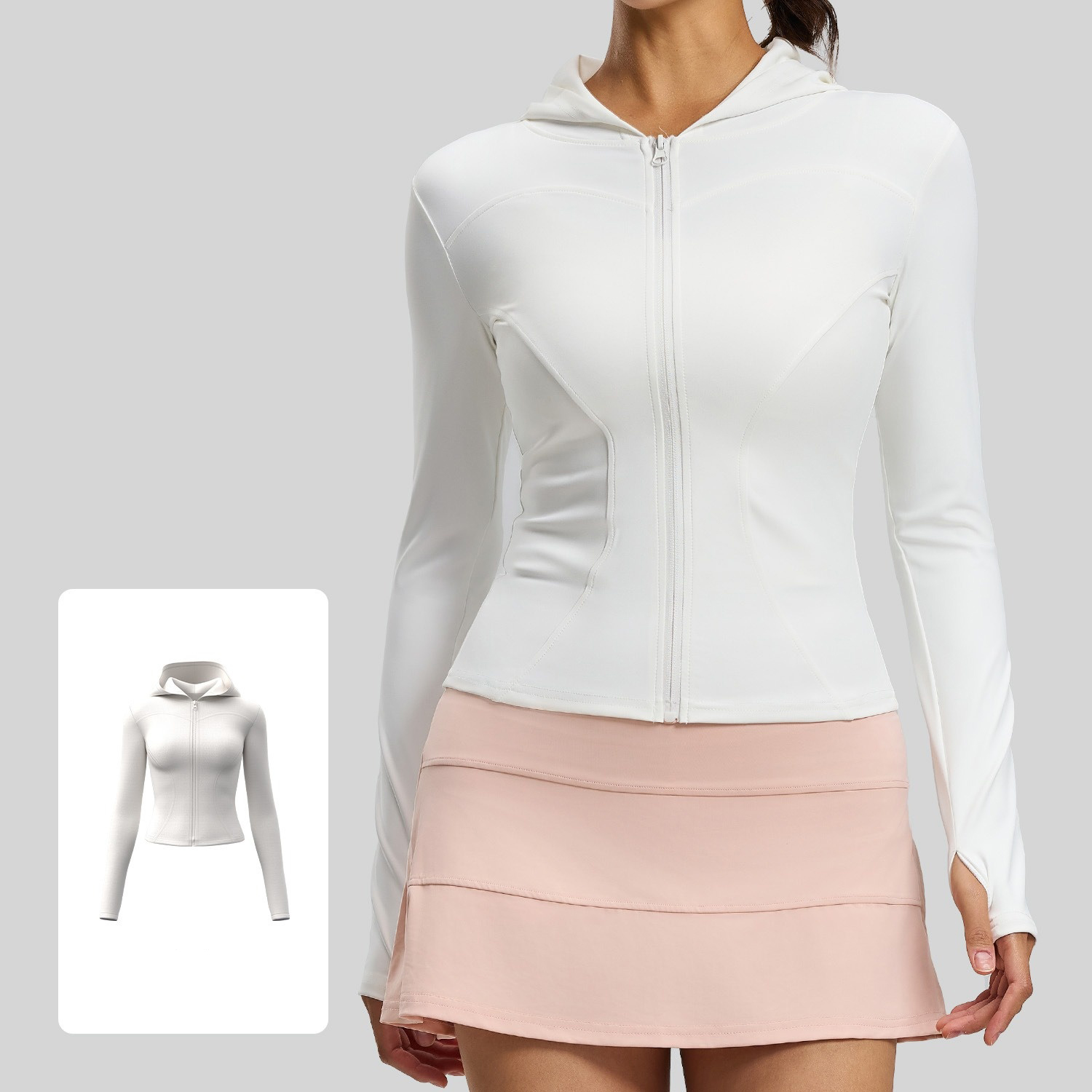High-Stretch Slim-Fit Hooded Yoga Jacket 7 Colors YFJYMW043