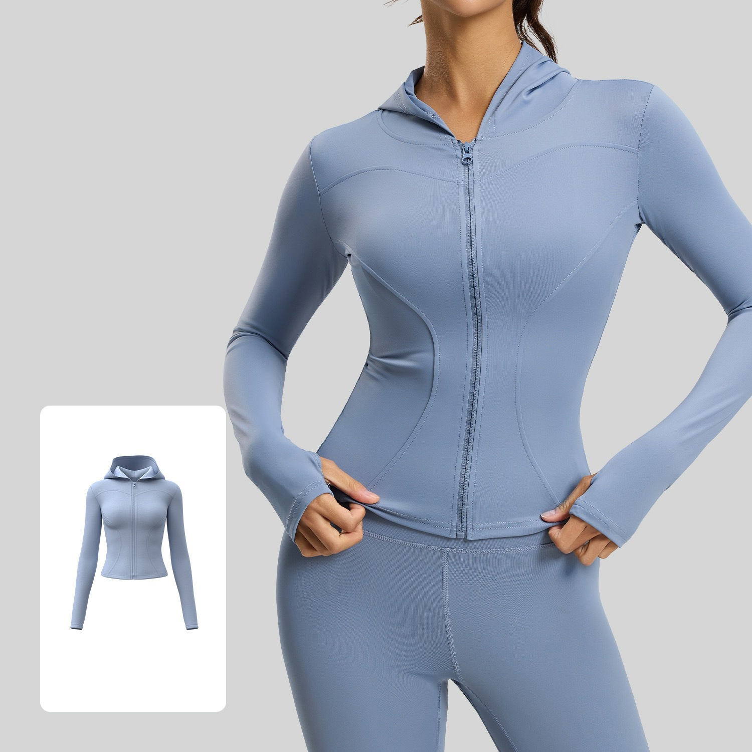High-Stretch Slim-Fit Hooded Yoga Jacket 7 Colors YFJYMW043