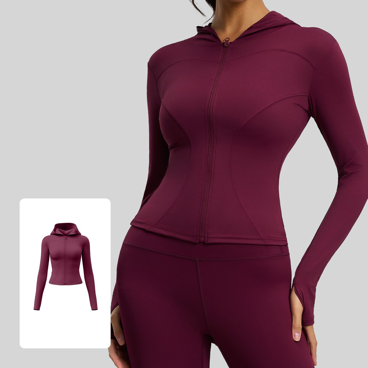 High-Stretch Slim-Fit Hooded Yoga Jacket 7 Colors YFJYMW043