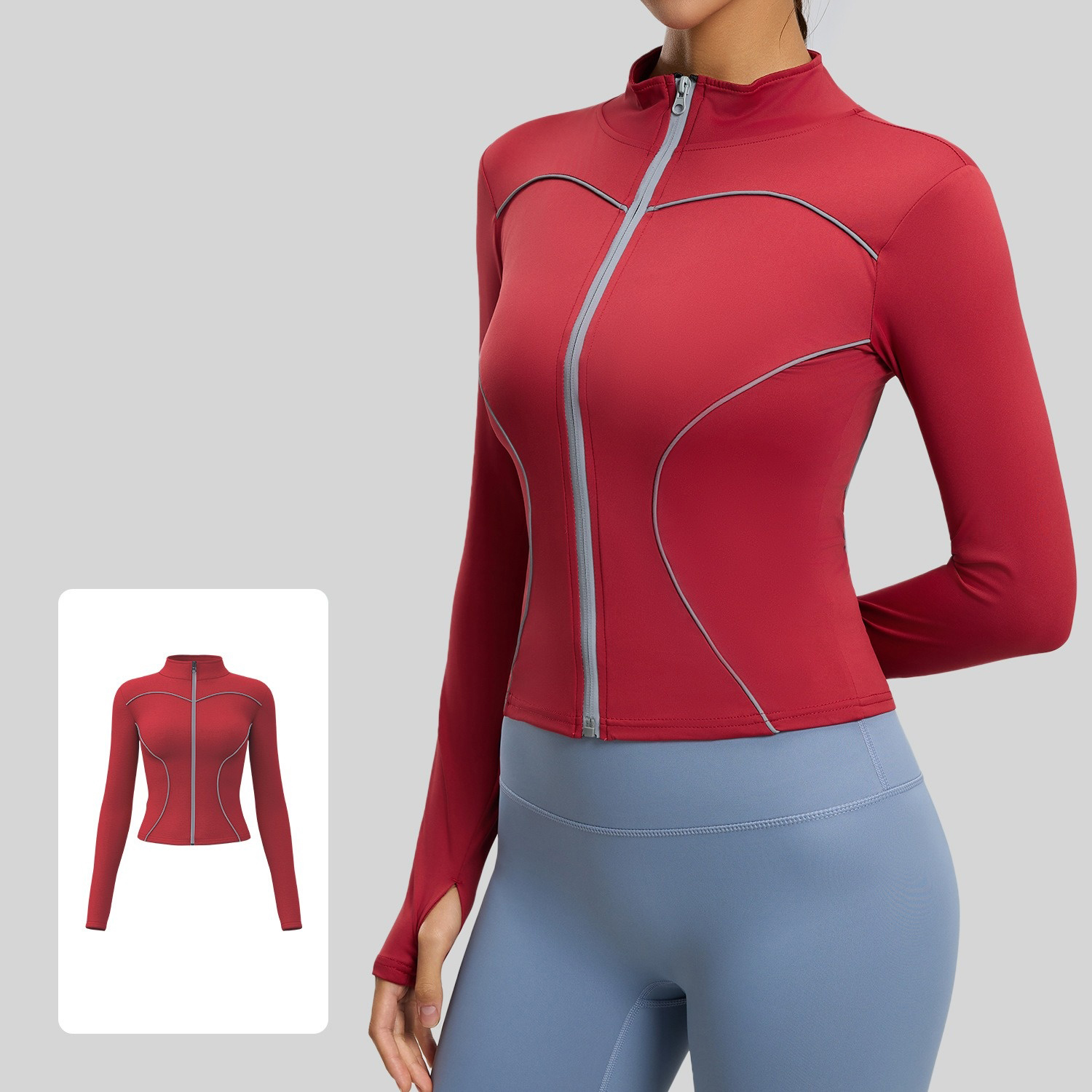 Reflective Stand-Collar Sports Jacket for Night Running 4 Colors YFJYMW060