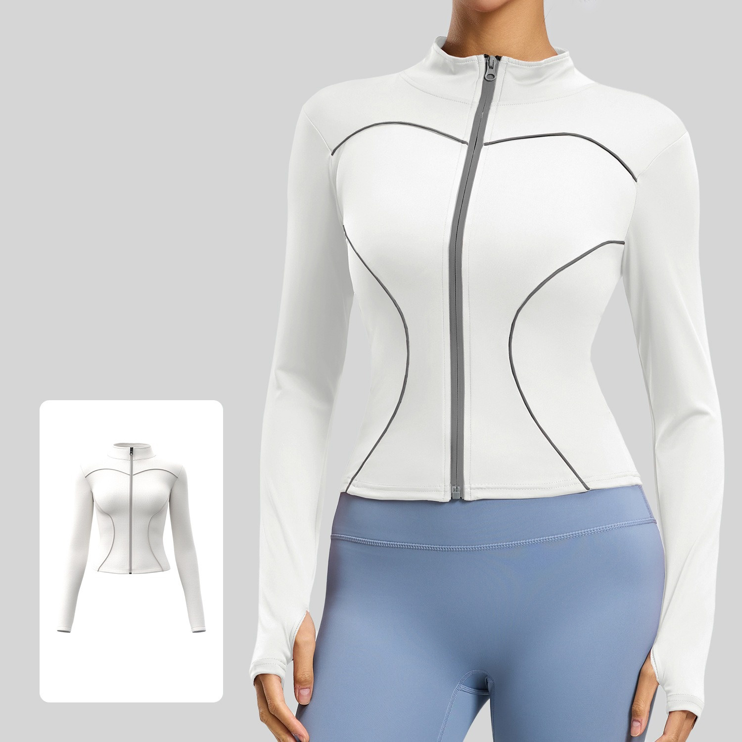 Reflective Stand-Collar Sports Jacket for Night Running 4 Colors YFJYMW060