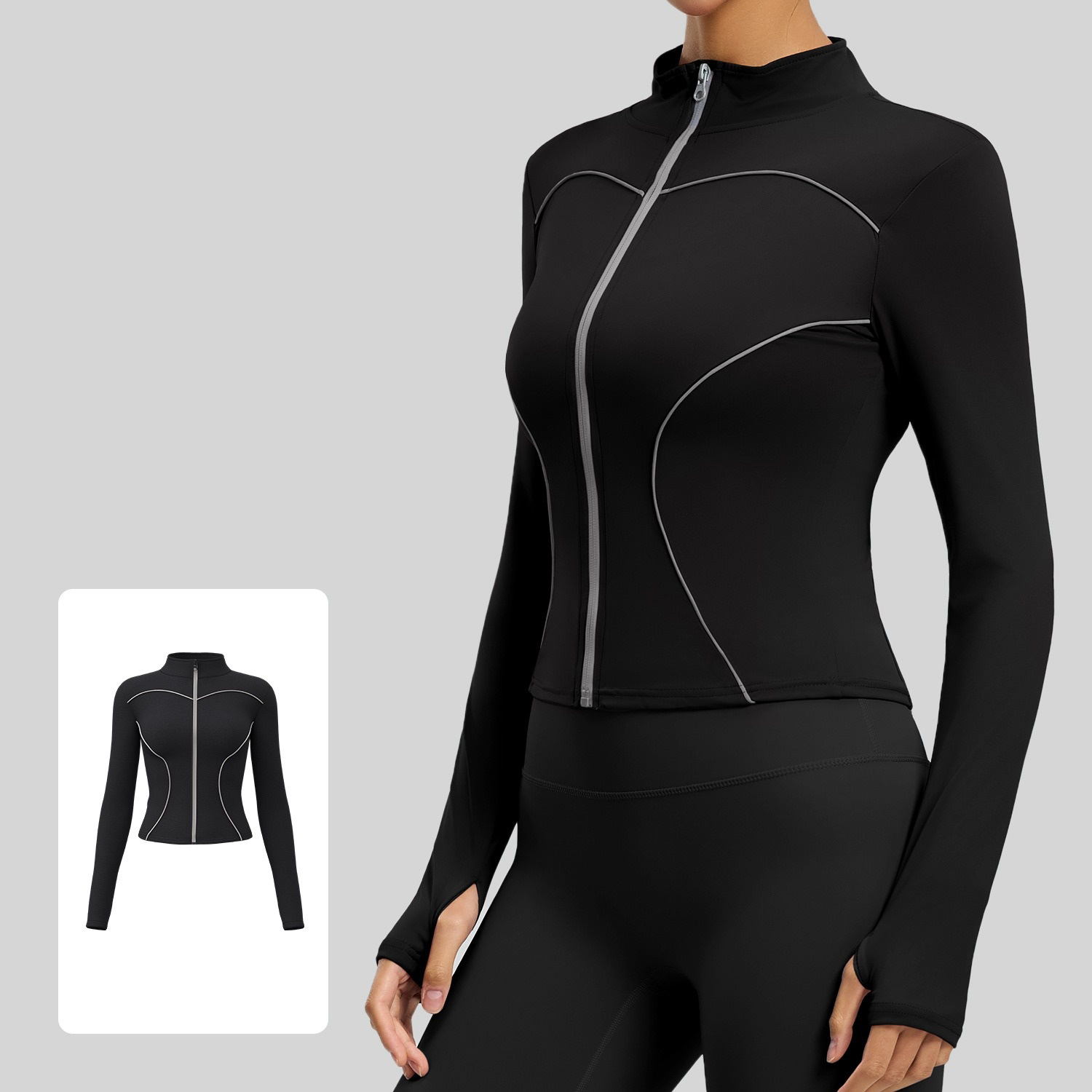Reflective Stand-Collar Sports Jacket for Night Running 4 Colors YFJYMW060