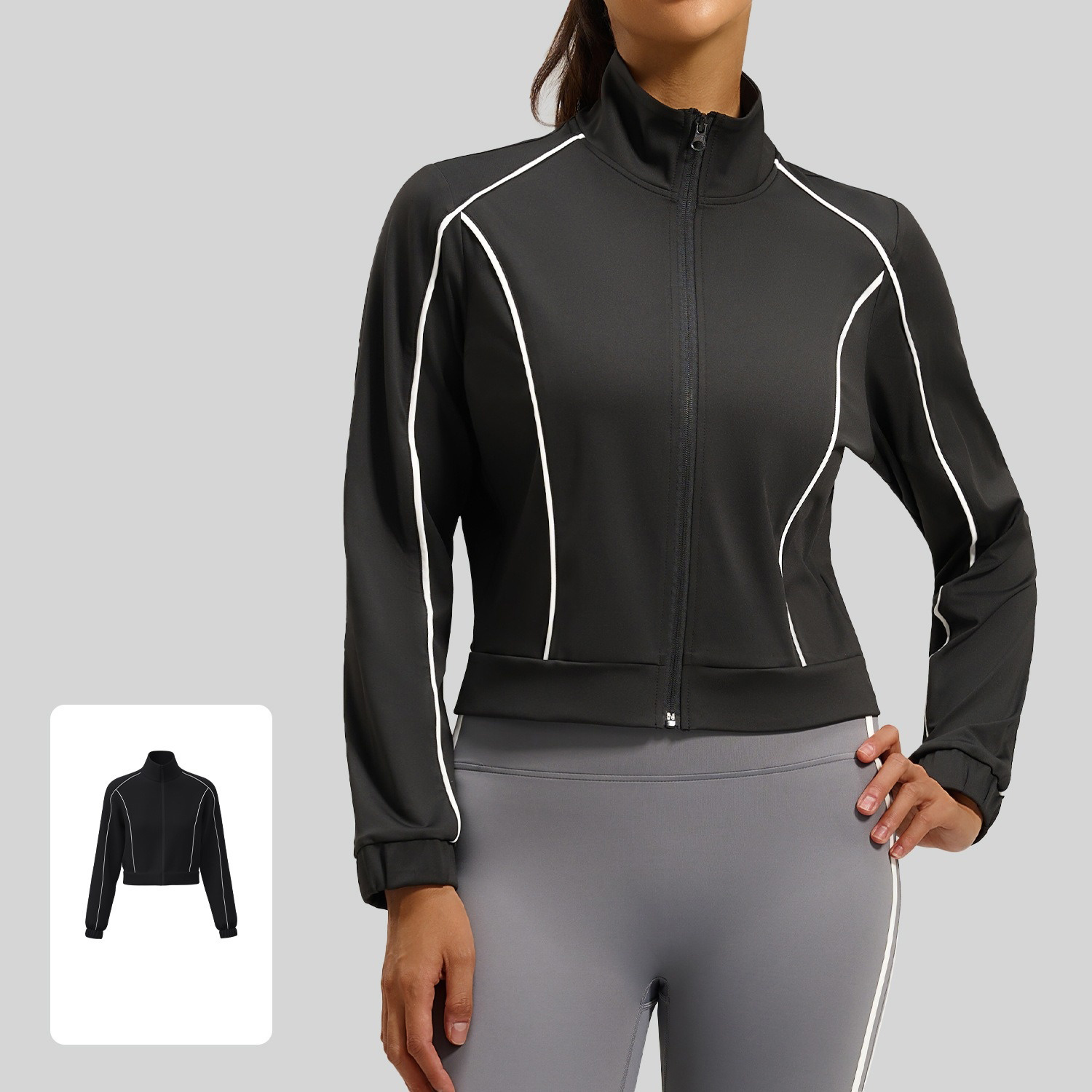 High-stretch Casual Color-block Sports Jacket 2 Colors YFJYMW183