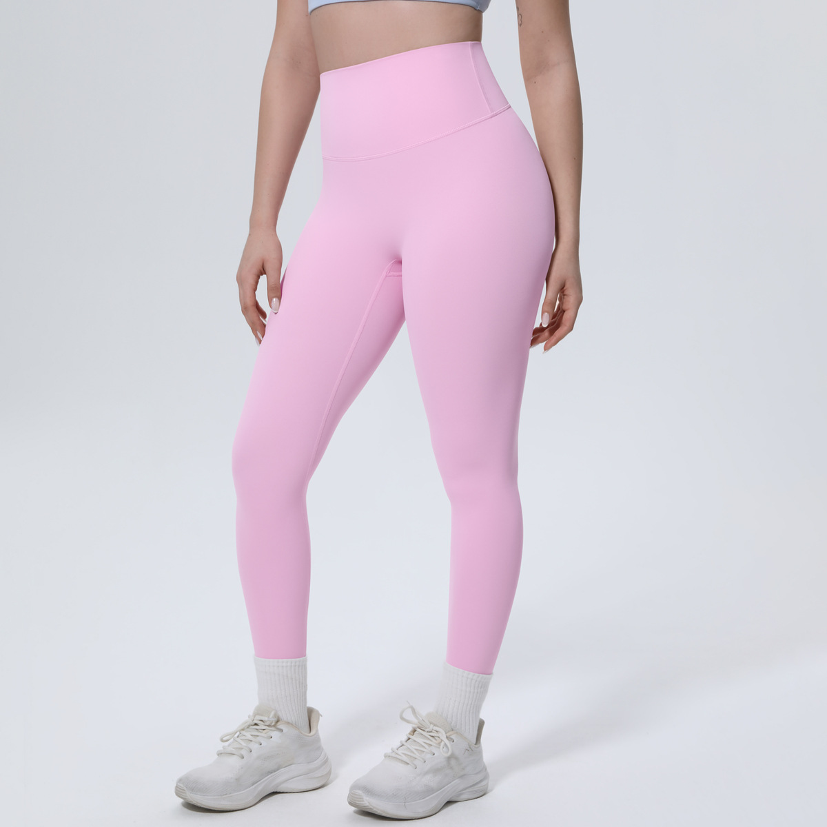 Women High Waist Naked Soft Brushed Nylon Yoga Leggings 20 Colors, Double Side Matte Tummy Control High Rise 9/10 Length Workout Running Pants, YFYS7140