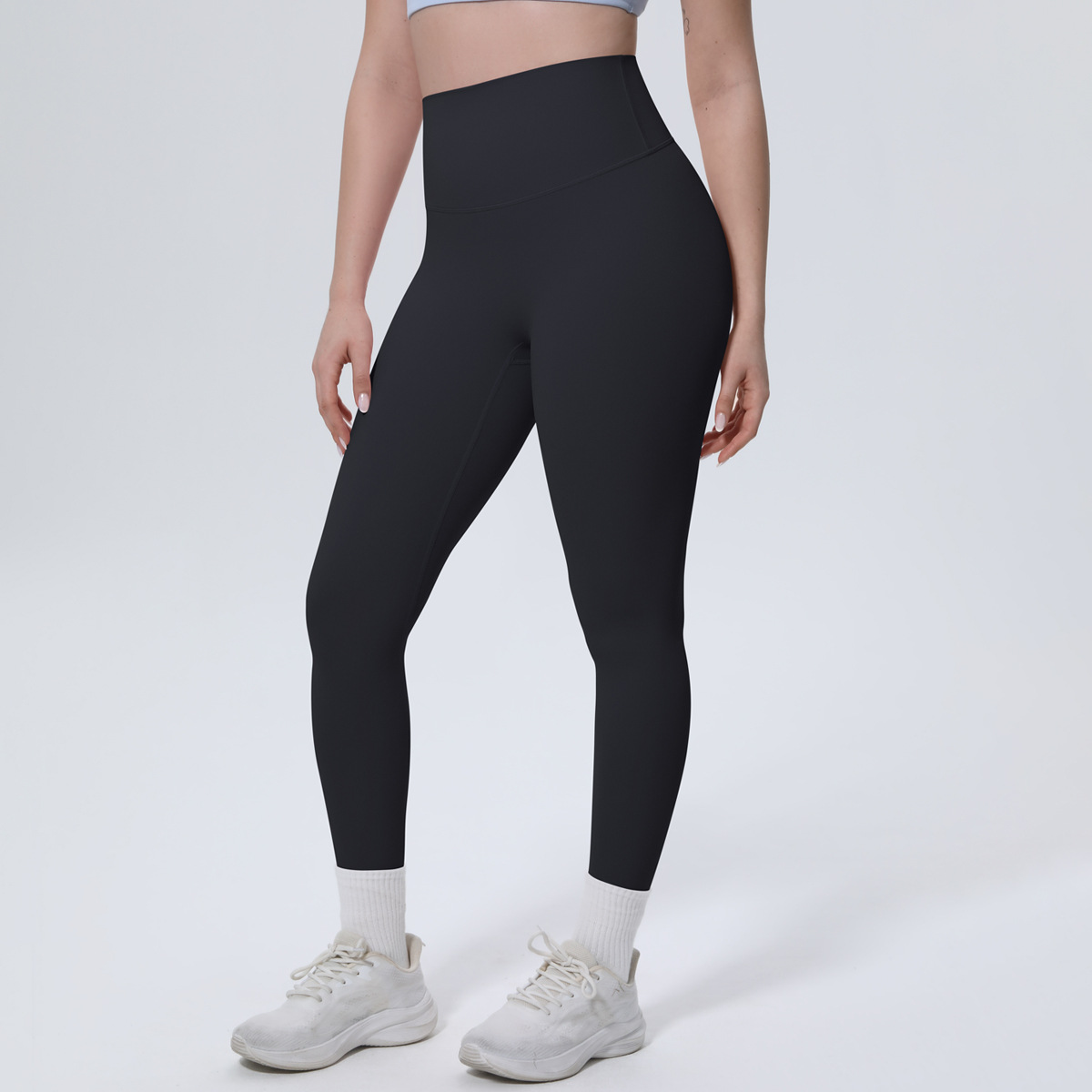 Women High Waist Naked Soft Brushed Nylon Yoga Leggings 20 Colors, Double Side Matte Tummy Control High Rise 9/10 Length Workout Running Pants, YFYS7140