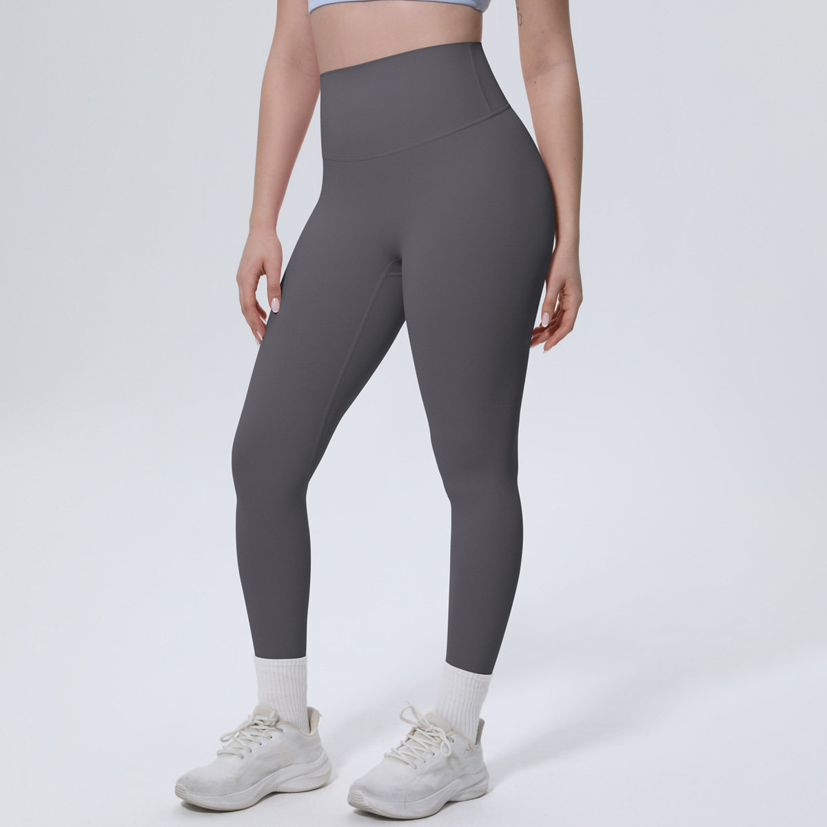 Women High Waist Naked Soft Brushed Nylon Yoga Leggings 20 Colors, Double Side Matte Tummy Control High Rise 9/10 Length Workout Running Pants, YFYS7140