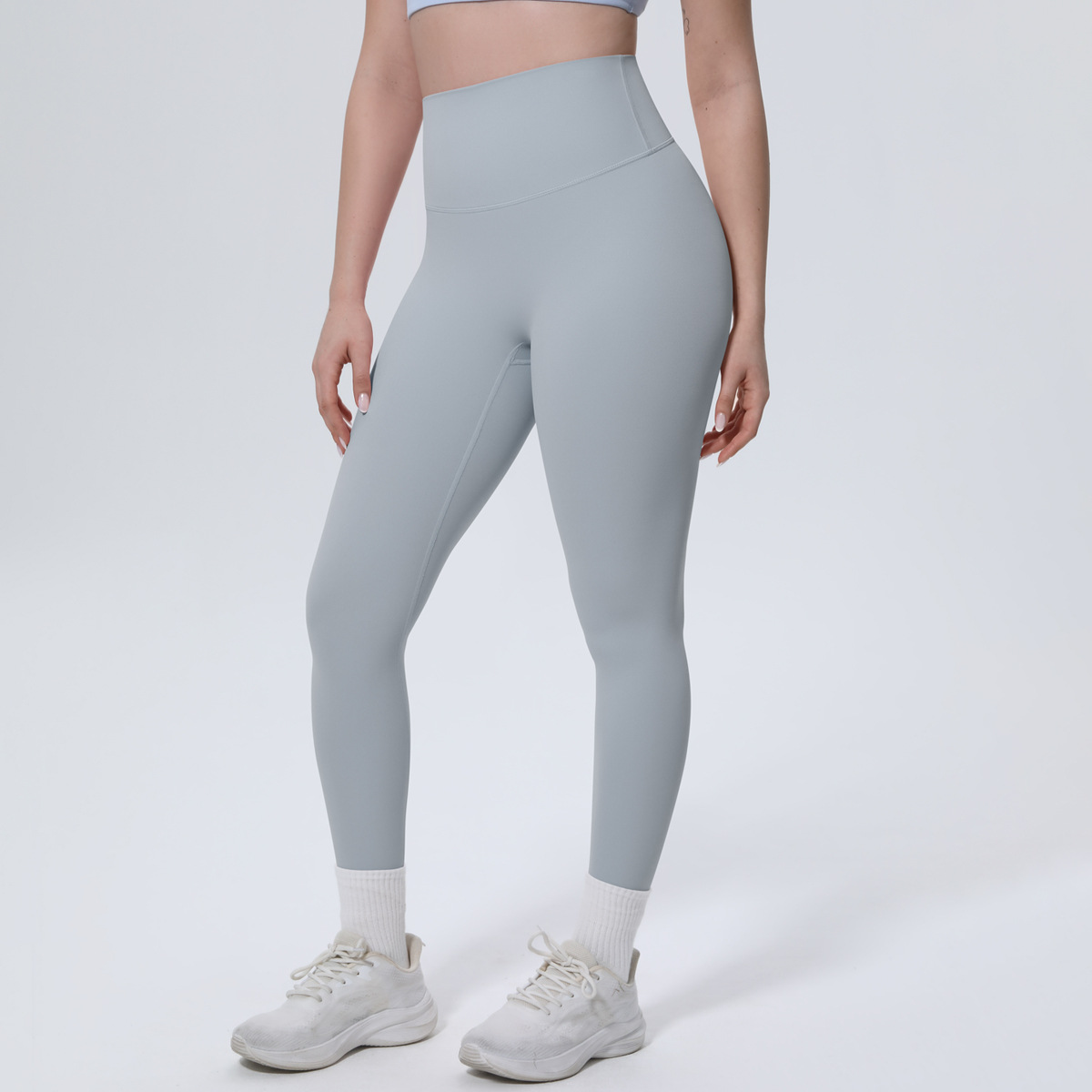 Women High Waist Naked Soft Brushed Nylon Yoga Leggings 20 Colors, Double Side Matte Tummy Control High Rise 9/10 Length Workout Running Pants, YFYS7140