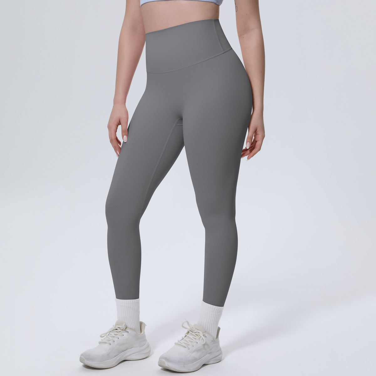 Women High Waist Naked Soft Brushed Nylon Yoga Leggings 20 Colors, Double Side Matte Tummy Control High Rise 9/10 Length Workout Running Pants, YFYS7140
