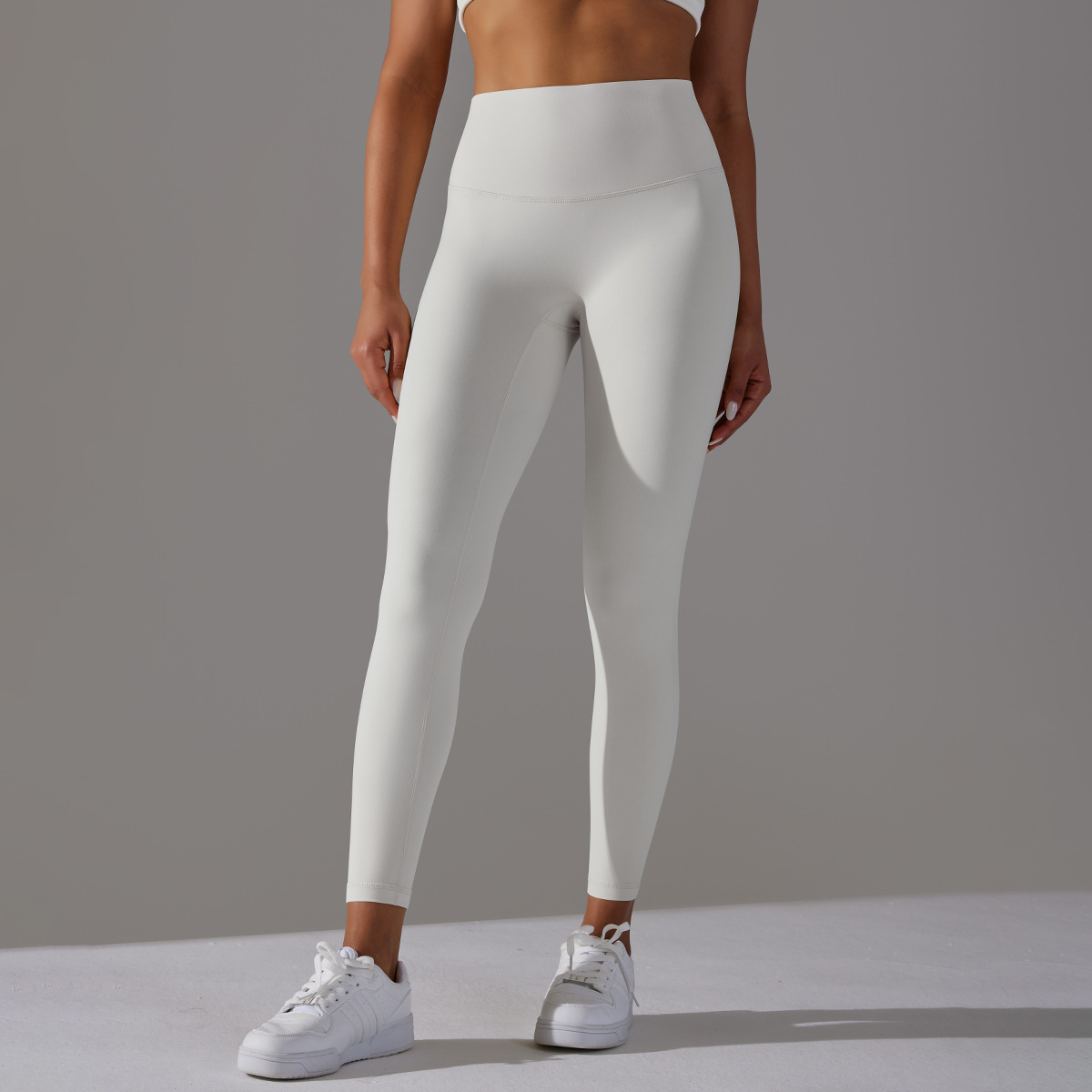 Women High Waist Crotch Seamless Double Sided Brushed Nude Soft Yoga Leggings 36 Colors, Nylon Lycra Tummy Control 9/10 Length Slim Running Fitness Pants, YFYS6618
